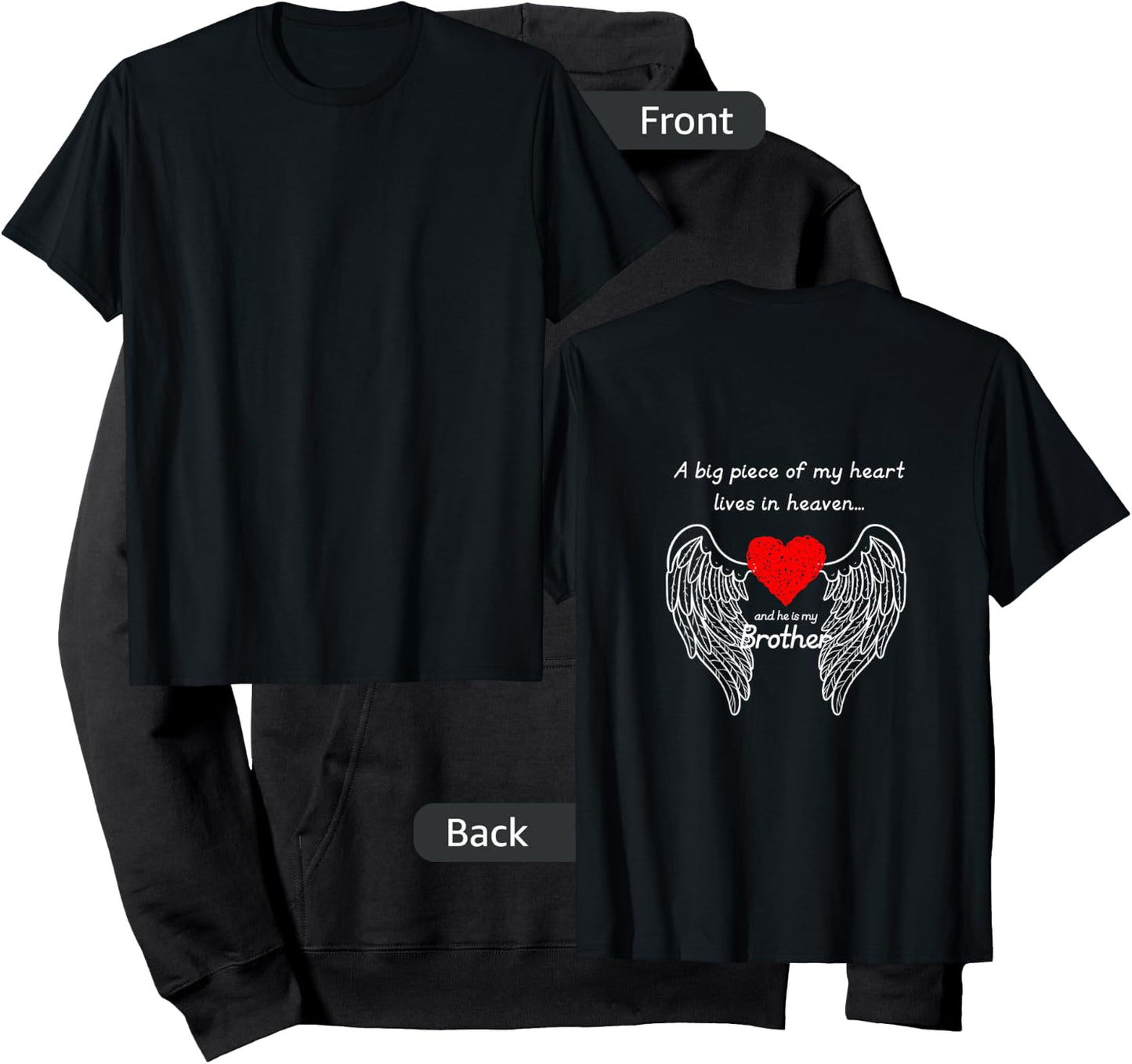 A Big Piece of My Heart Lives in Heaven and He is My Brother Hoodie - Hoodie | Black