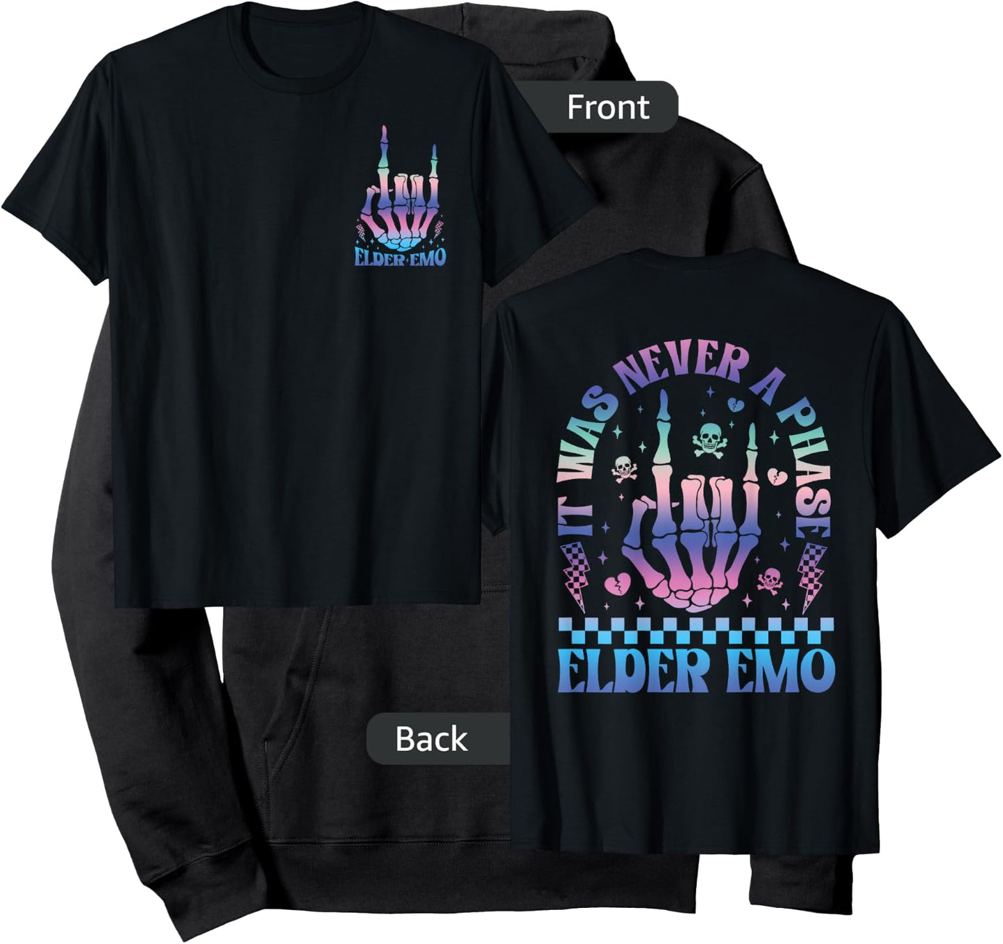 Elder Emo 2 Sided Elder Emo Club It was Never A Phase Hoodie - Hoodie | Black