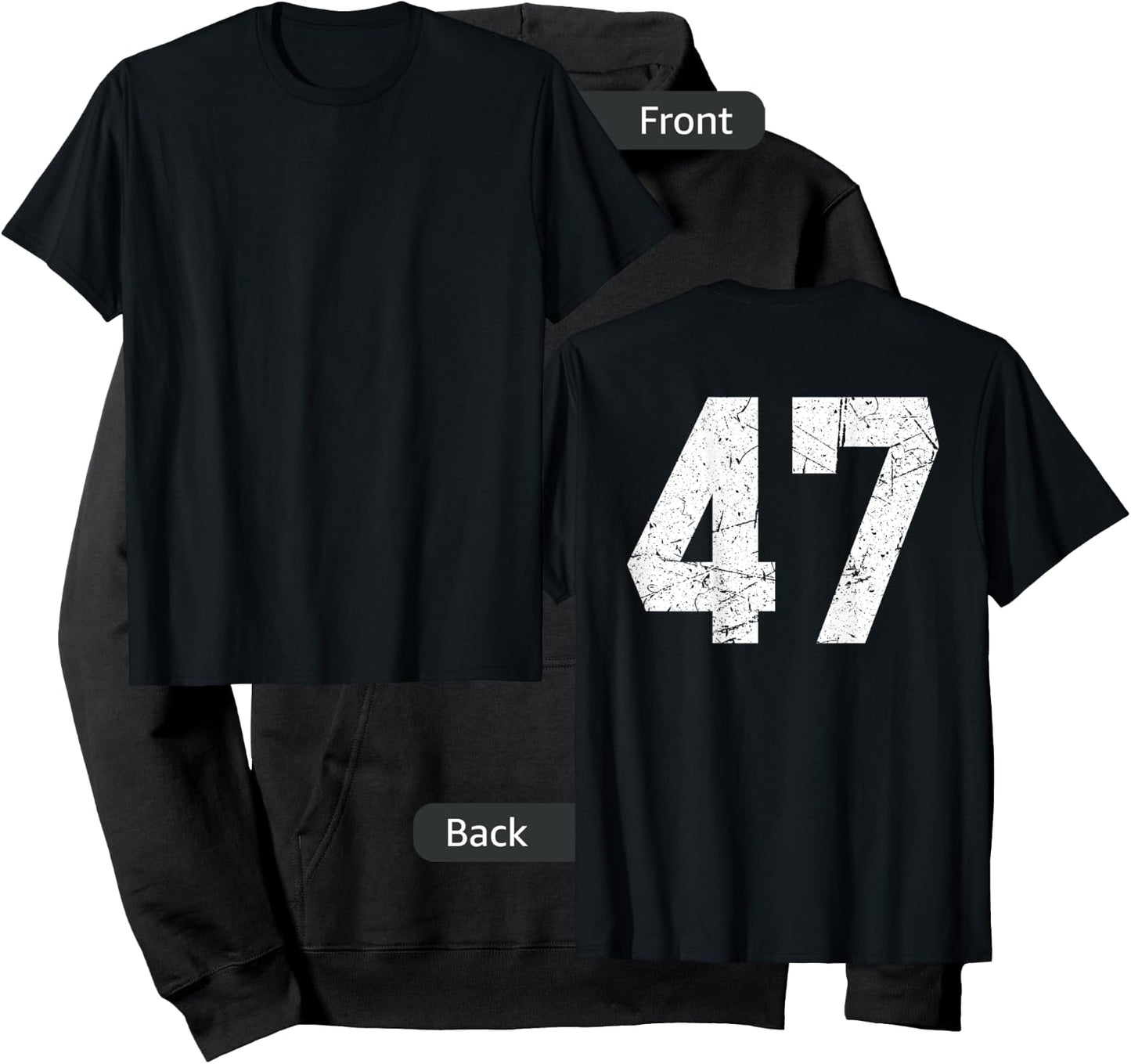 #47 Jersey Uniform Varsity Sports Number, 47th Birthday Hoodie - Hoodie | Black
