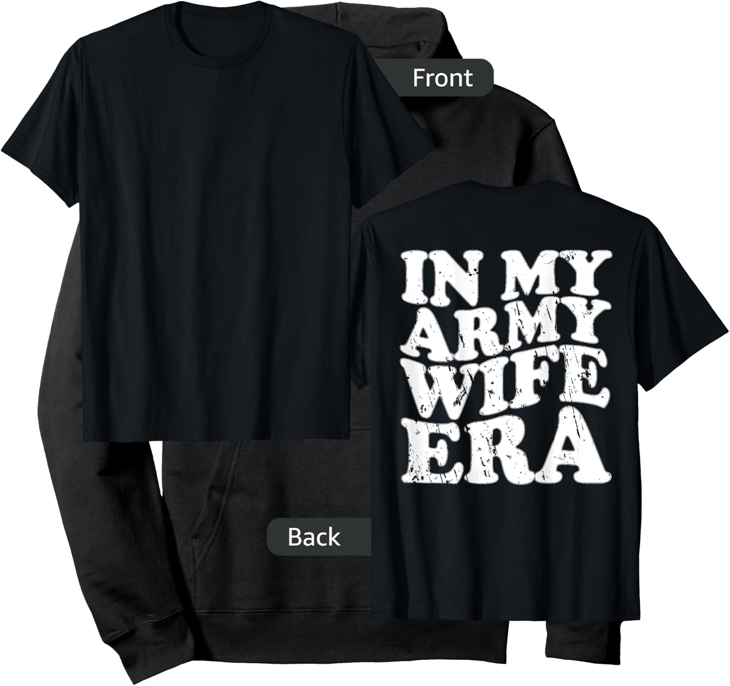 Funny Retro Military In my Army Wife Era Army Wife Hoodie - Hoodie | Black