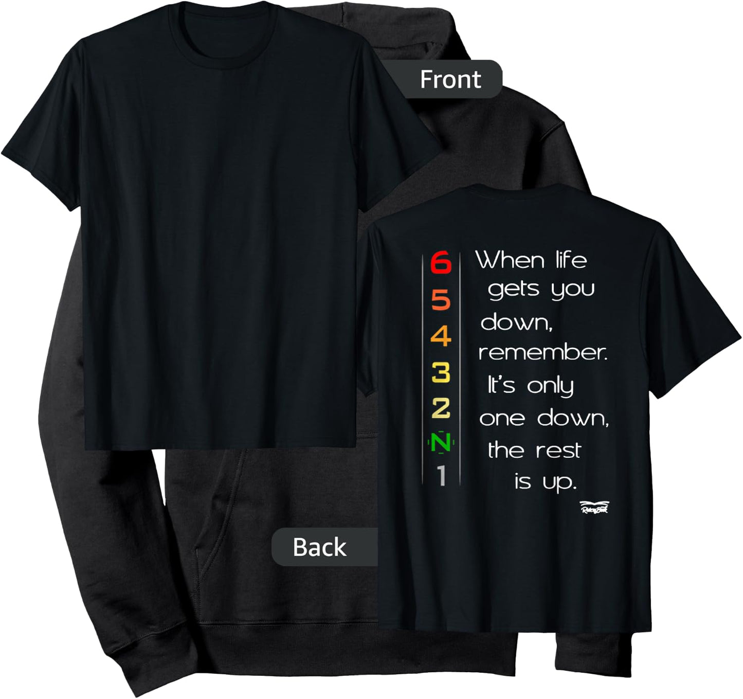 When life gets you down Motorcycle Motorbike Gears On Back Hoodie - Hoodie | Black