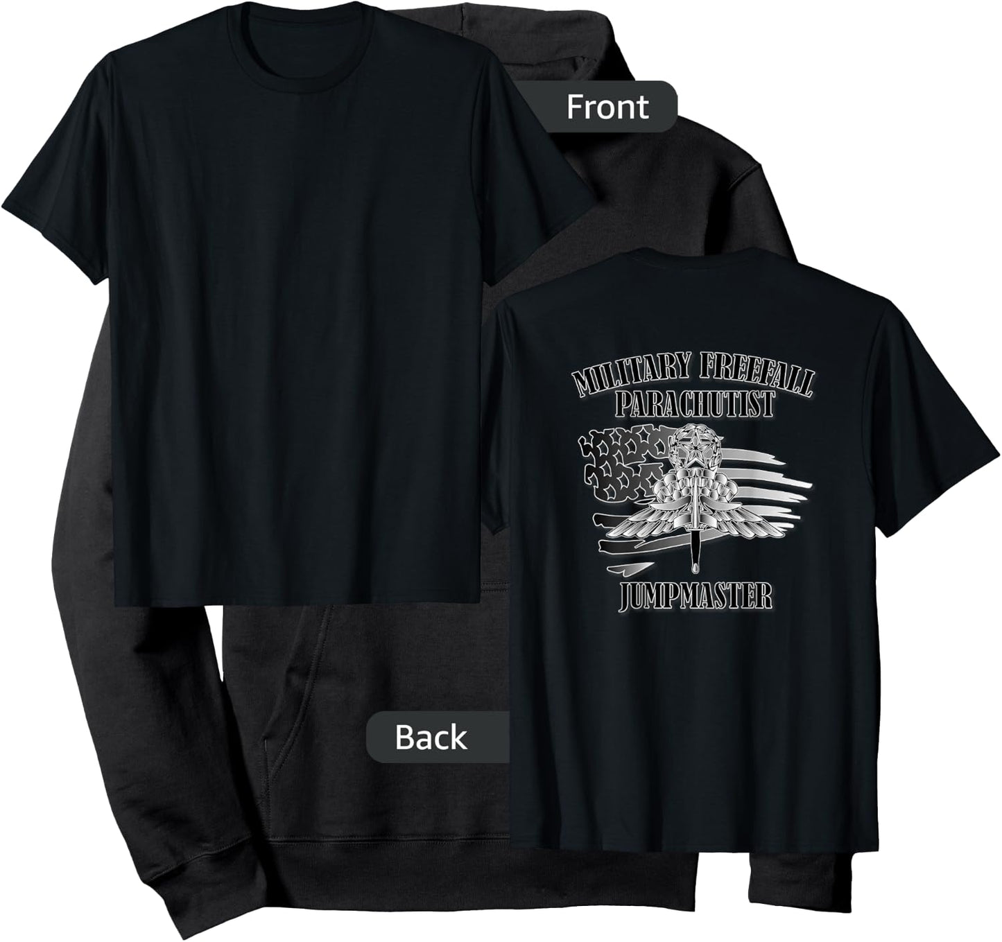 Military Freefall Parachutist- Jumpmaster (Back Design) Hoodie - Hoodie | Black