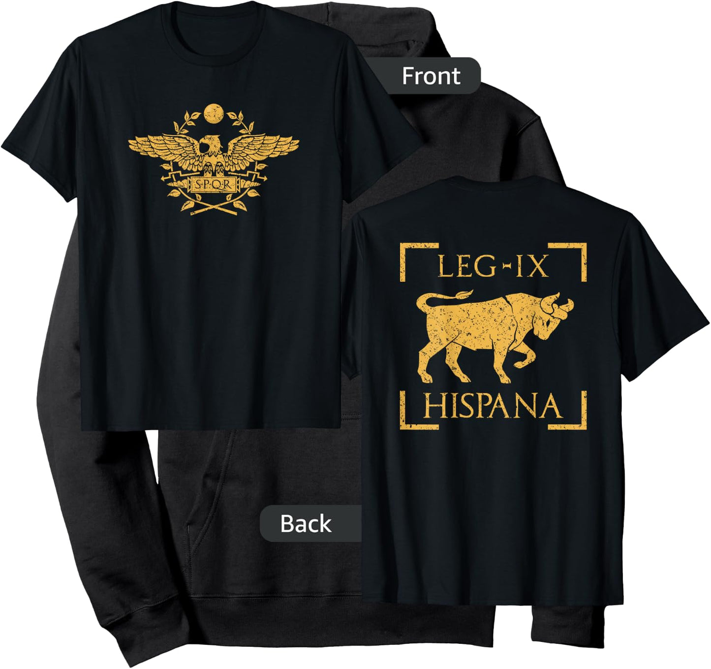 Legio IX Hispana Taurus Emblem Roman Legion Back Print Hoodie - Hoodie | Black
