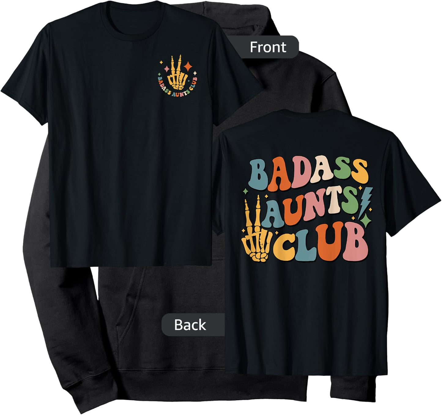 Badass Aunts Club, Best Aunt Ever, Cool Aunt Club (Two Side) Hoodie - Hoodie | Black