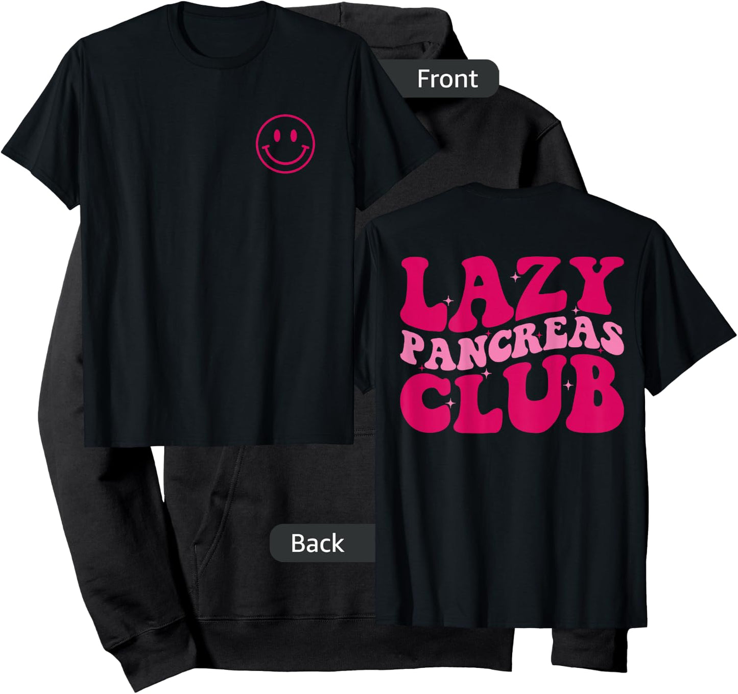 Lazy Pancreas Club Diabetes Awareness Groovy Apparel Hoodie - Hoodie | Black