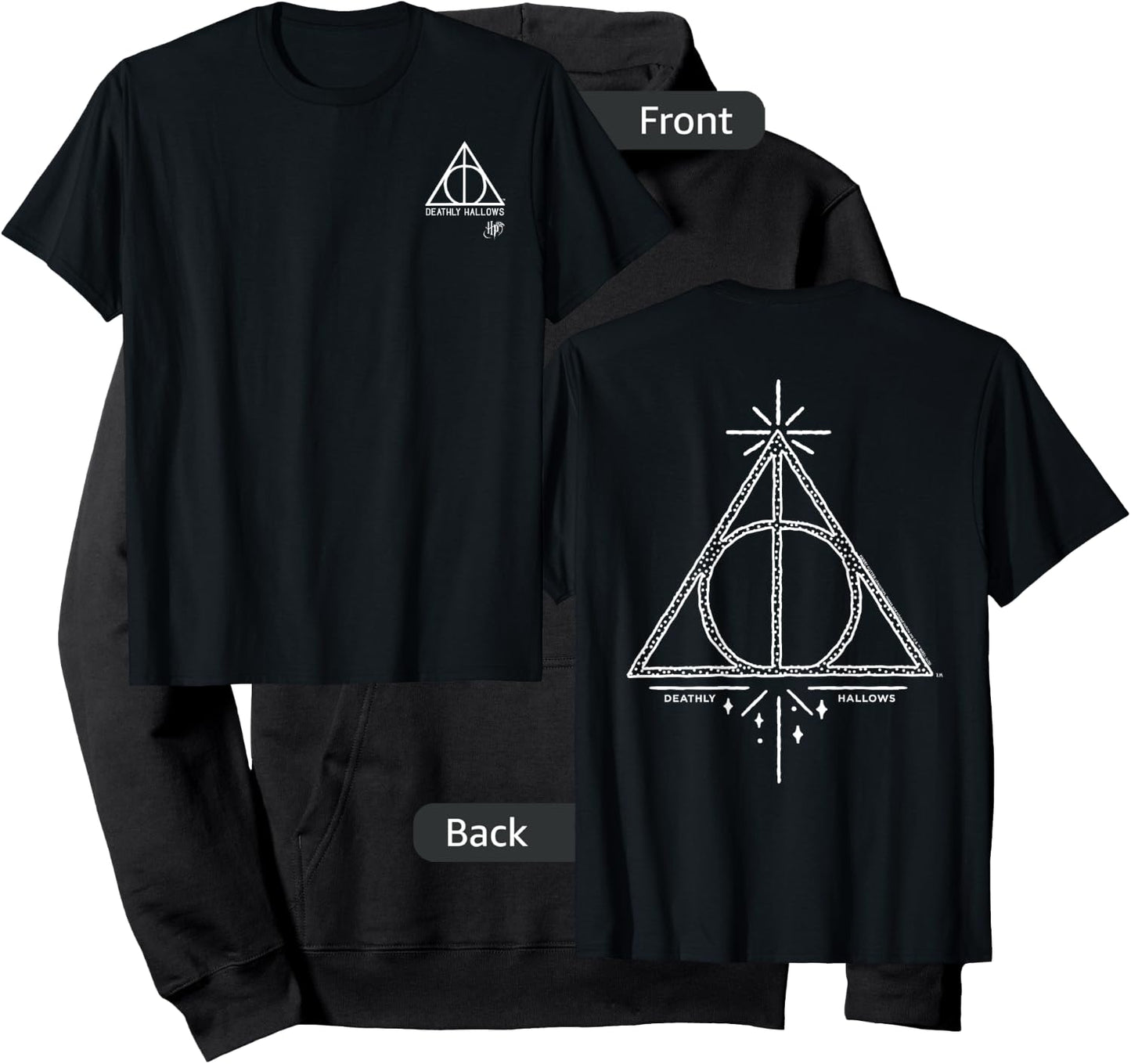 Harry Potter Deathly Hallows Pocket Icon Front & Back Hoodie - Hoodie | Black