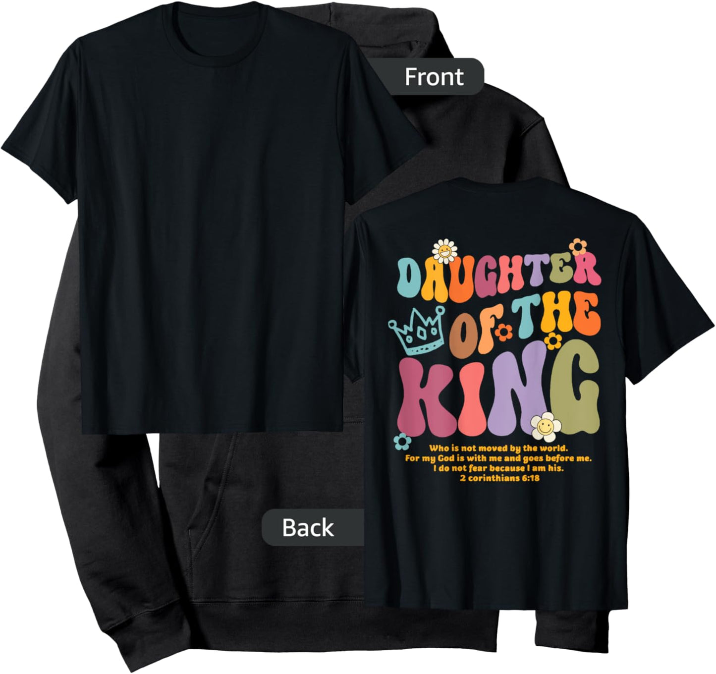 Christian Bible Verse Daughter of-the King Corinthians 6:18 Hoodie - Hoodie | Black