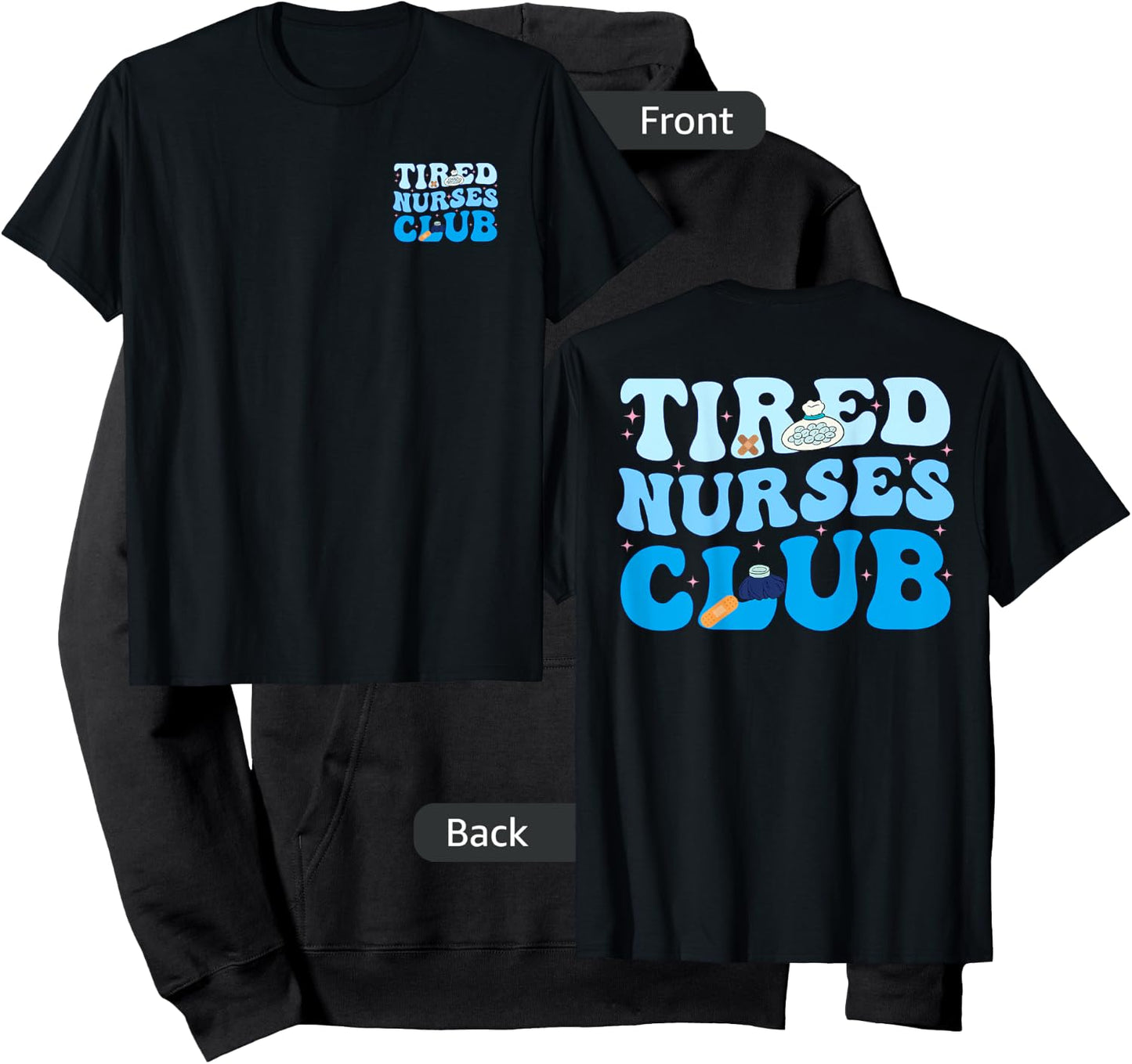 Tired Nurses Club Funny Groovy CRNA RN Future Nursing School Hoodie - Hoodie | Black