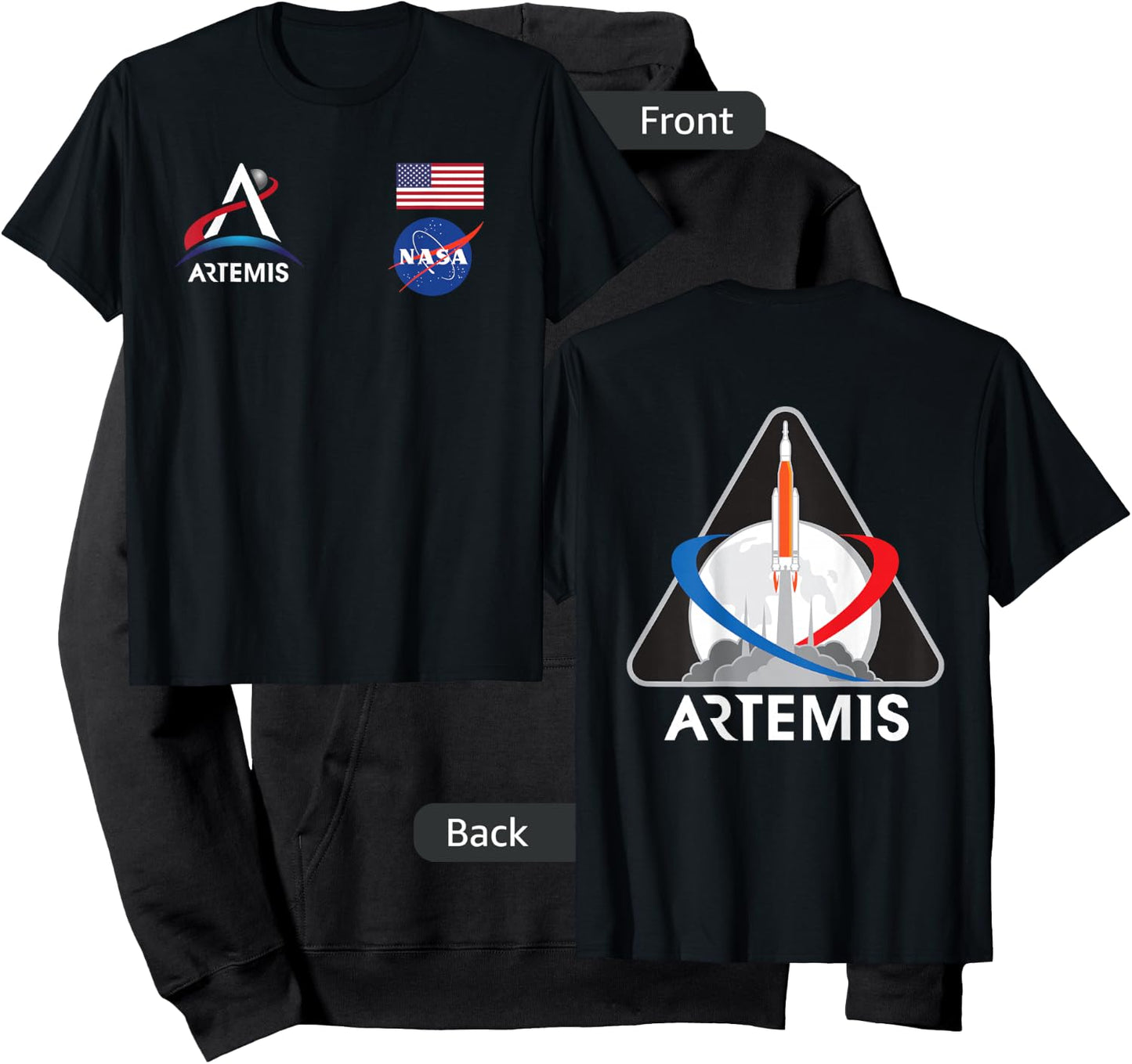 NASA Artemis Mission 1 Moon To Mars Hoodie - Hoodie | Black