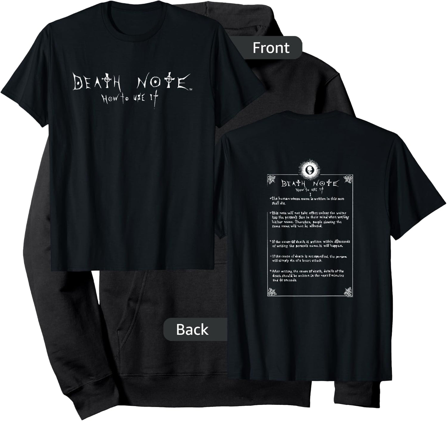 Death Note How to Use It Front and Back Anime Hoodie - Hoodie | Black