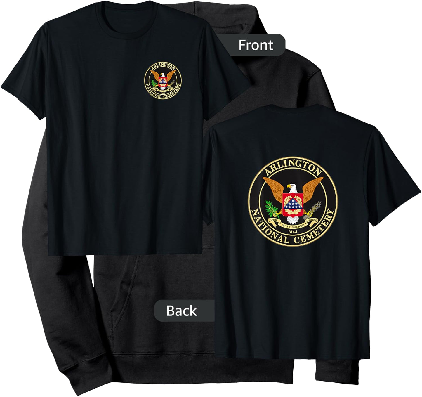 FRONT & BACK Arlington National Cemetery Hoodie - Hoodie | Black