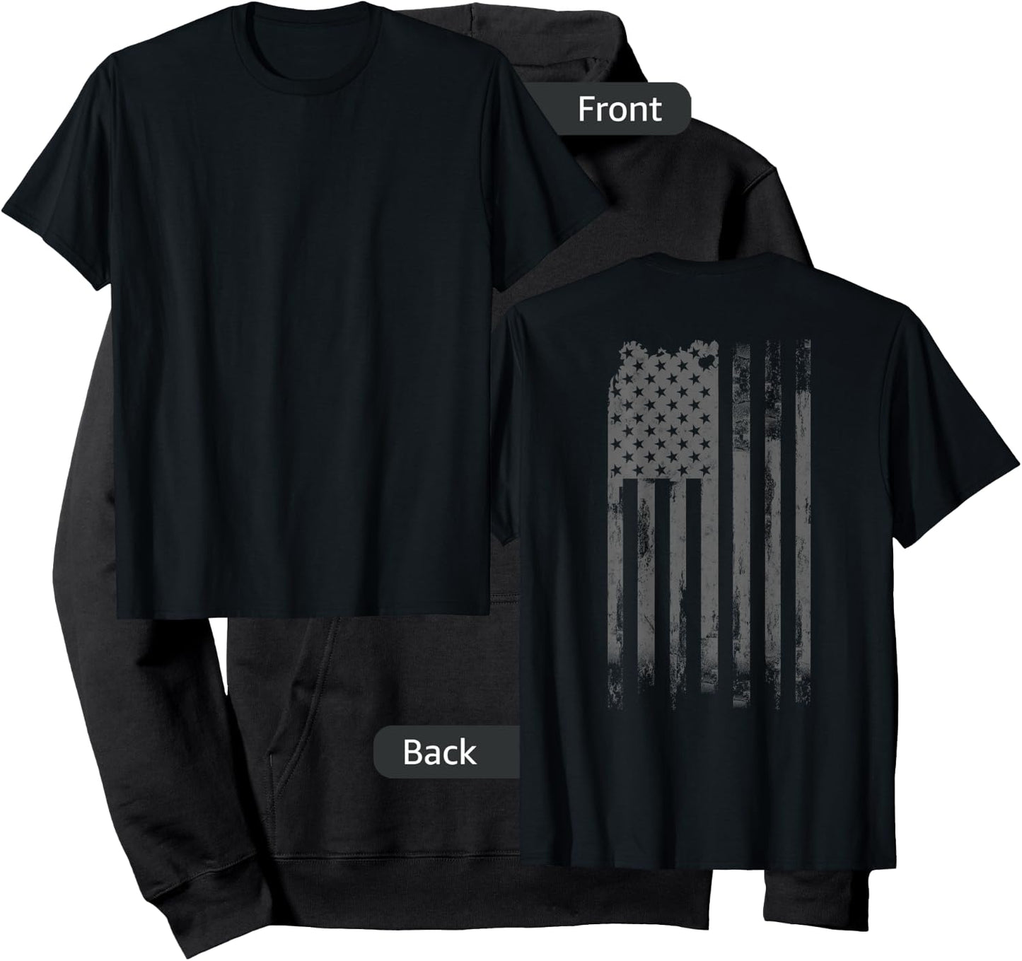 Vintage Patriotic Distressed America USA Flag Hoodie - Hoodie | Black
