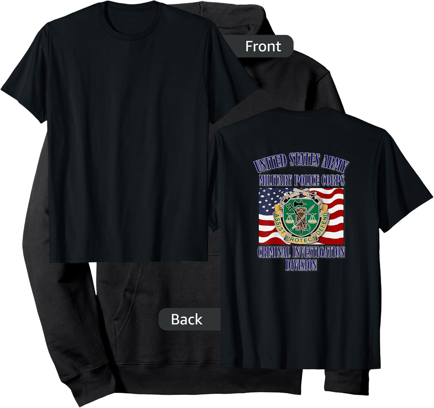 U.S. Army Military Police CID (Back Design) Hoodie - Hoodie | Black
