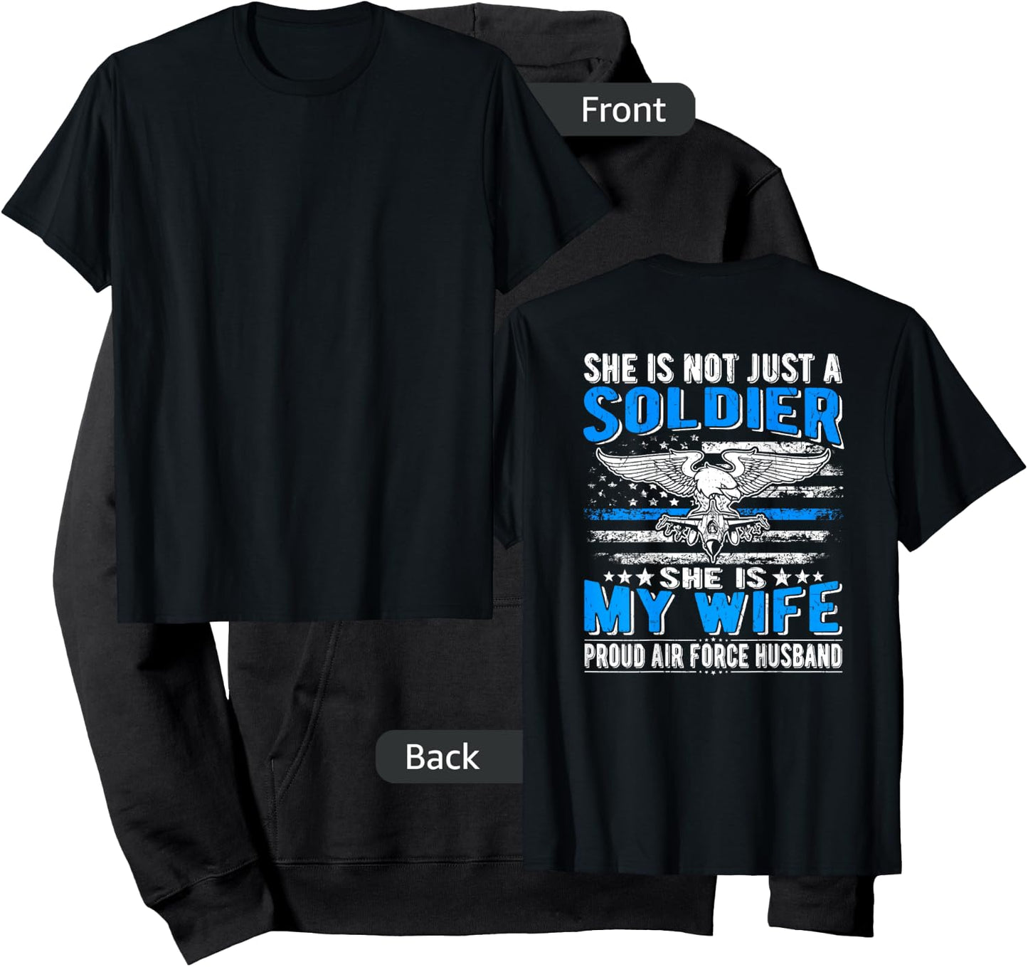 My Wife Is A Soldier Hero - Proud Air Force Husband Gifts Hoodie - Hoodie | Black