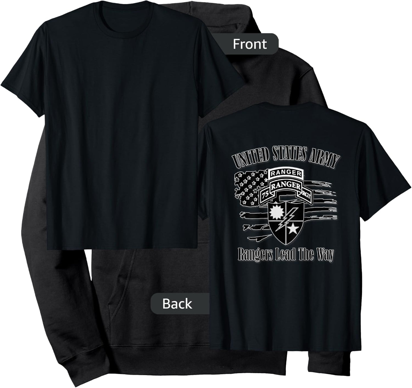 75th Ranger Regiment (Back Design) Hoodie - Hoodie | Black