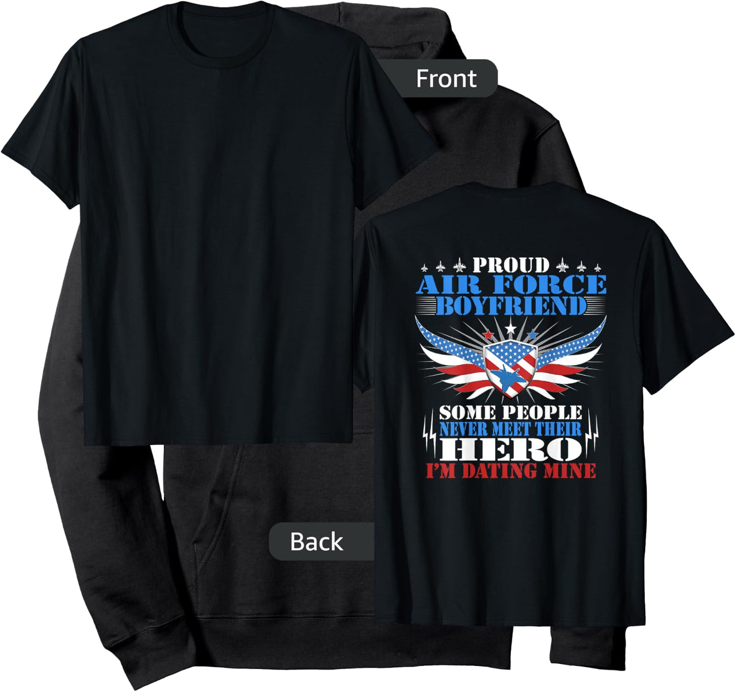 Some Never Meet Their Hero - Proud Air Force Boyfriend Gift Hoodie - Hoodie | Black