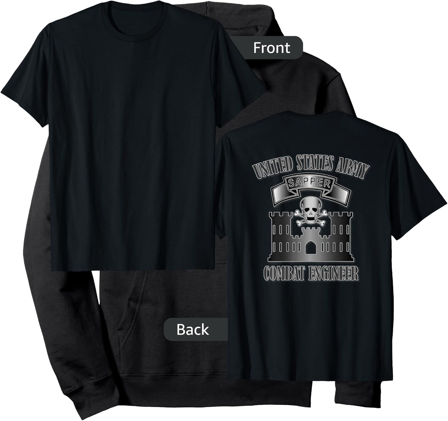 U.S. Army Sapper- Combat Engineer (Back Design) Hoodie - Hoodie | Black