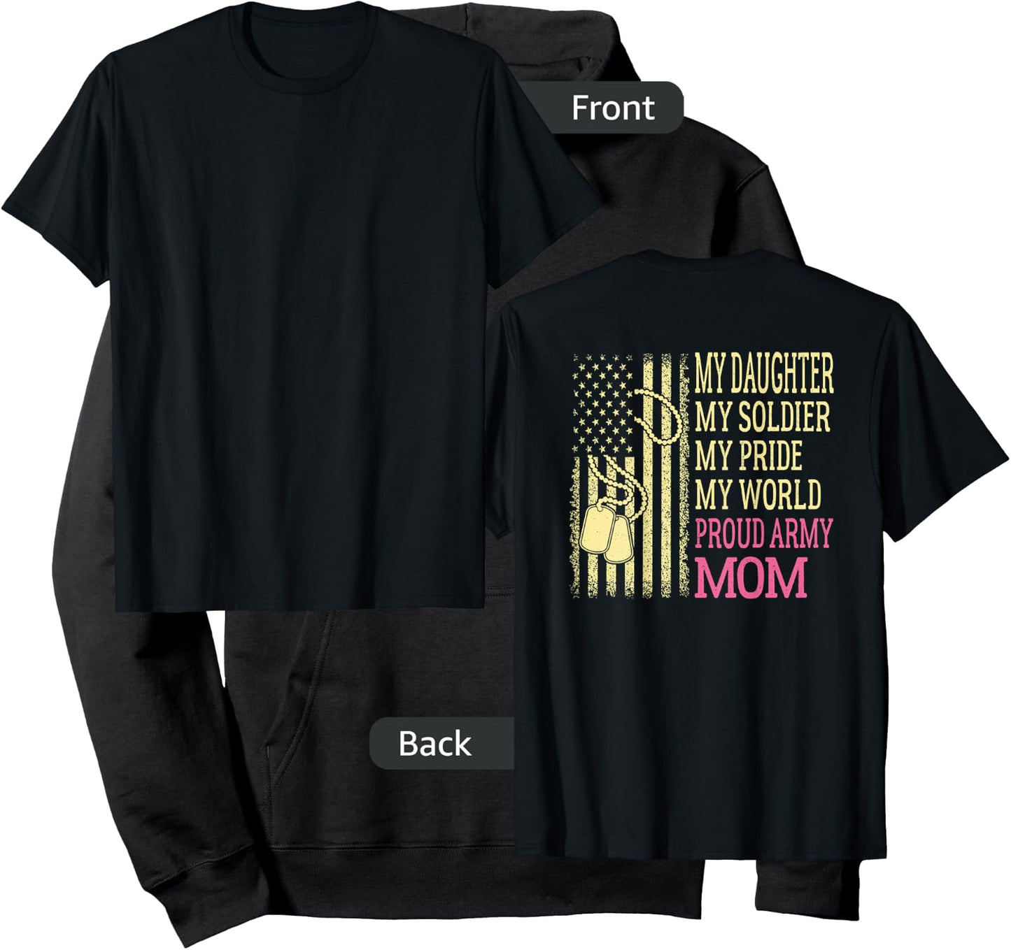My Daughter My Soldier Proud Army Mom Pride Military Mother Hoodie - Hoodie | Black