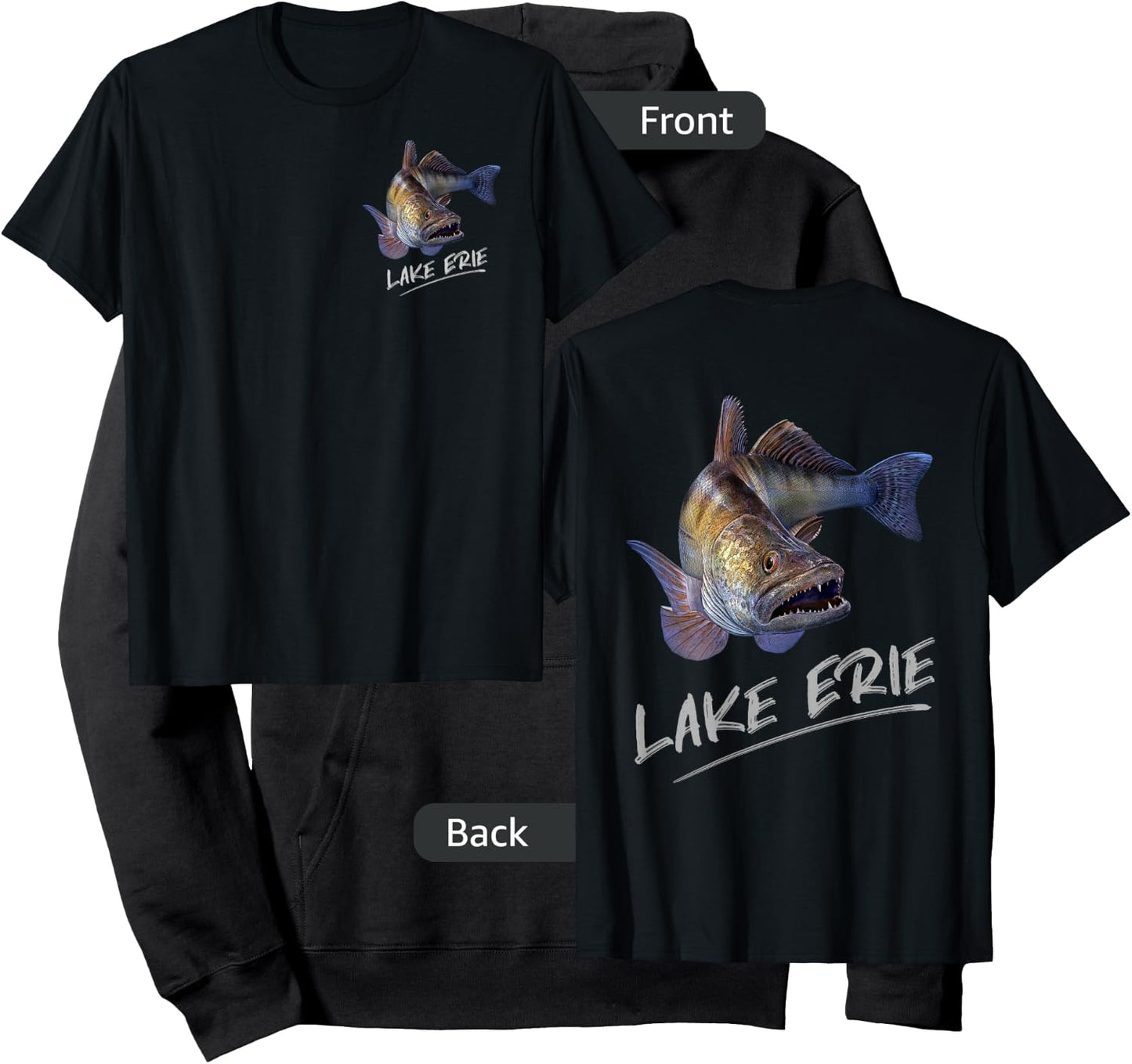 Lake Erie Walleye Fishing Fisherman Hoodie - Hoodie | Black