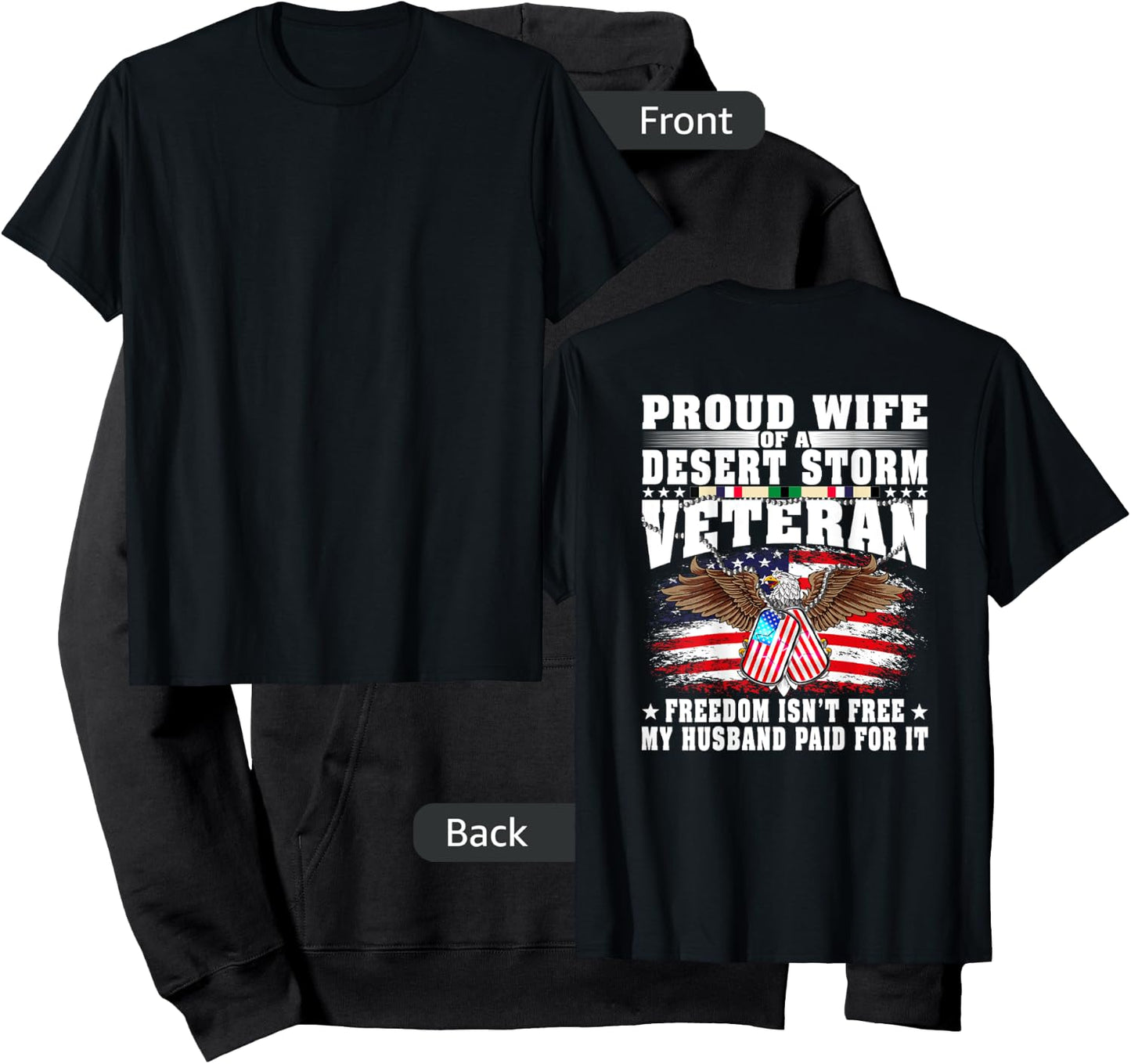 Proud Wife Of Desert Storm Veteran - Military Vet's Spouse Hoodie - Hoodie | Black