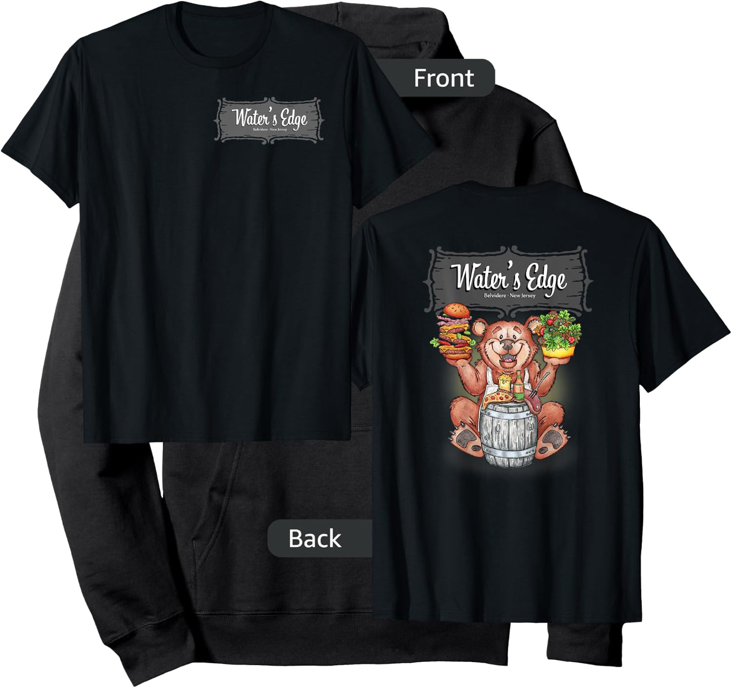 WATERS EDGE, restaurant Hoodie - Hoodie | Black