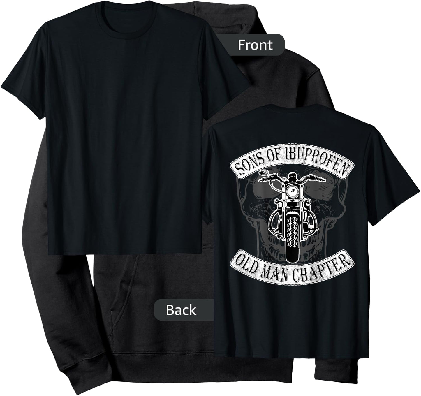 Cool Son Of Ibuprofen Old Man Chapter Funny Older Biker Gift Hoodie - Hoodie | Black