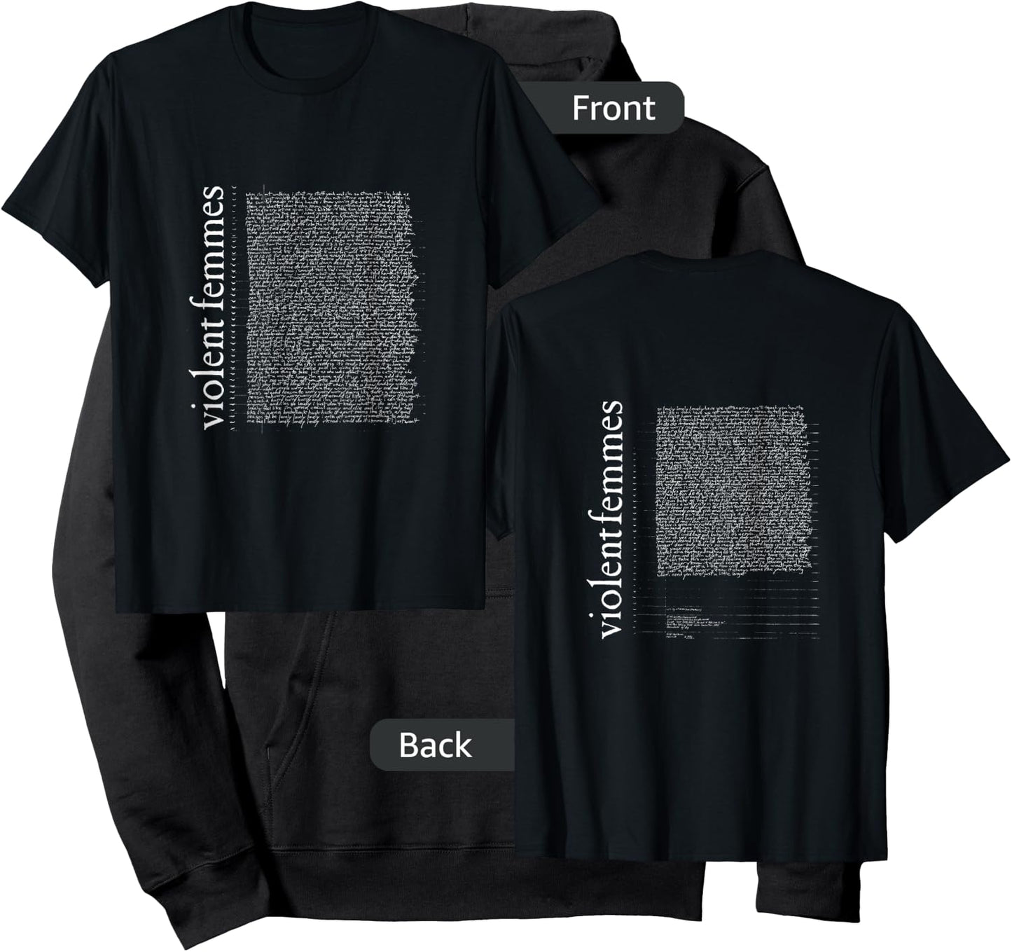 Violent Femmes - Official Merchandise - Self Titled Lyric Hoodie - Hoodie | Black
