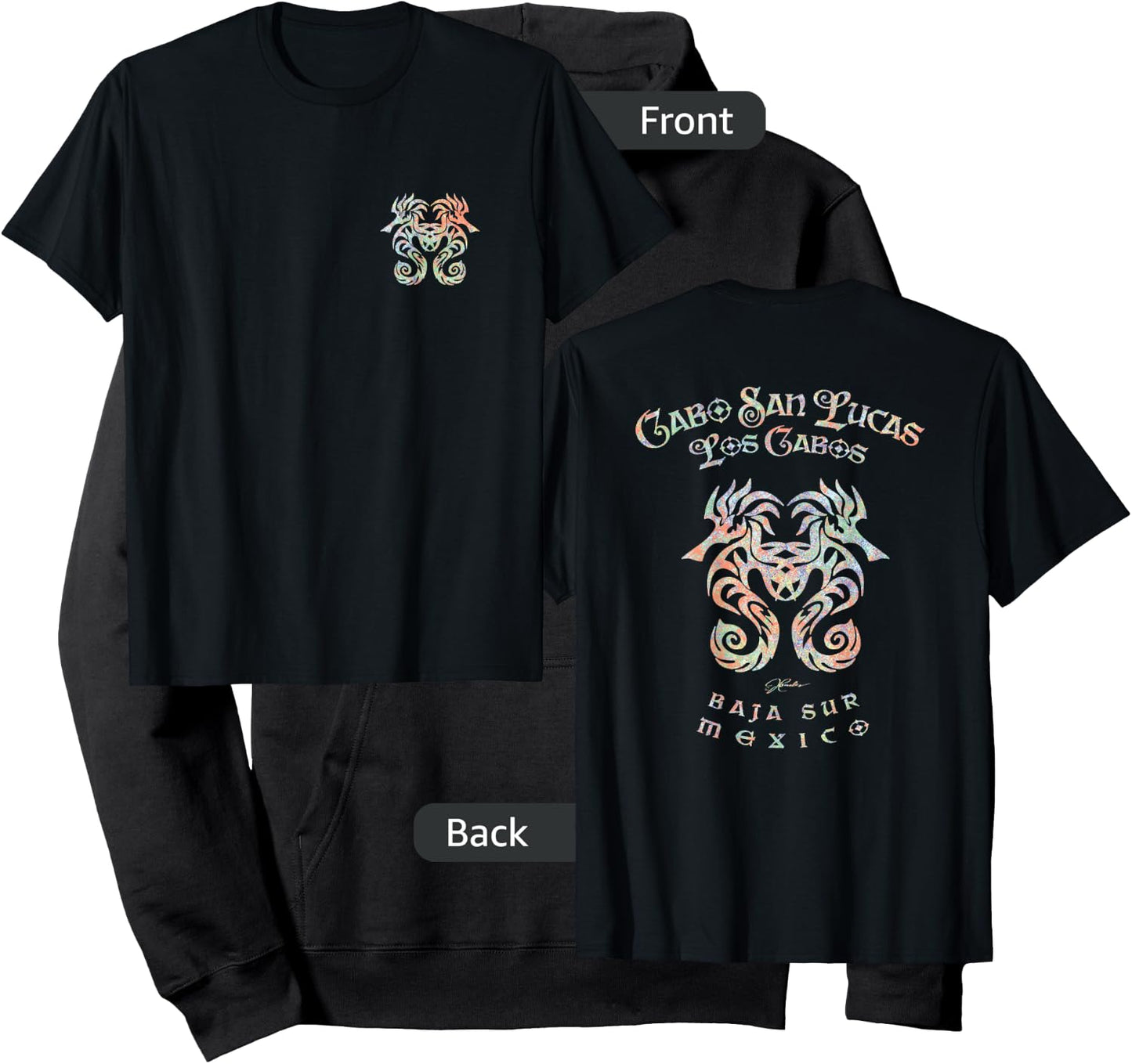 JCombs: Cabo San Lucas, MX, Seahorses (Art on both sides) Hoodie - Hoodie | Black