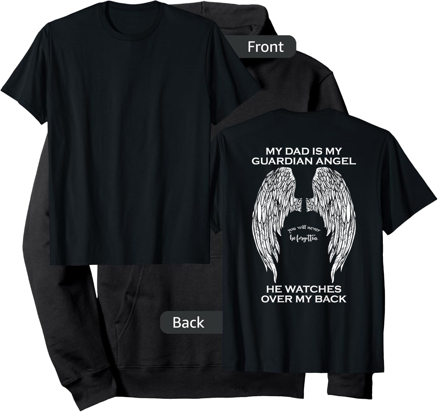My Dad is My Guardian Angel Hoodie - Hoodie | Black
