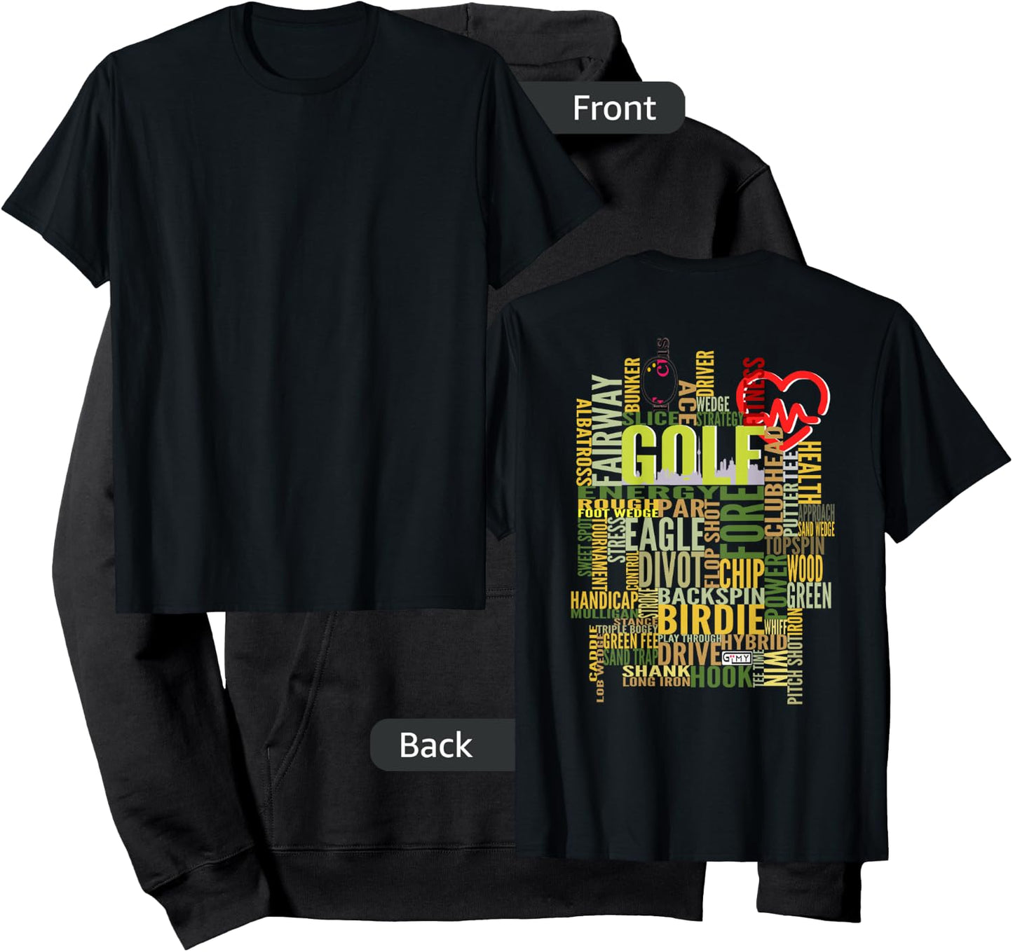 Golf Addict, Golf Lover, Golf Words Hoodie - Hoodie | Black