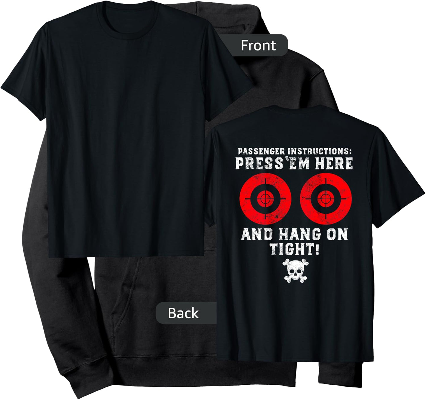 Passenger Instructions Press Em Here Funny Motorcycle Biker Hoodie - Hoodie | Black