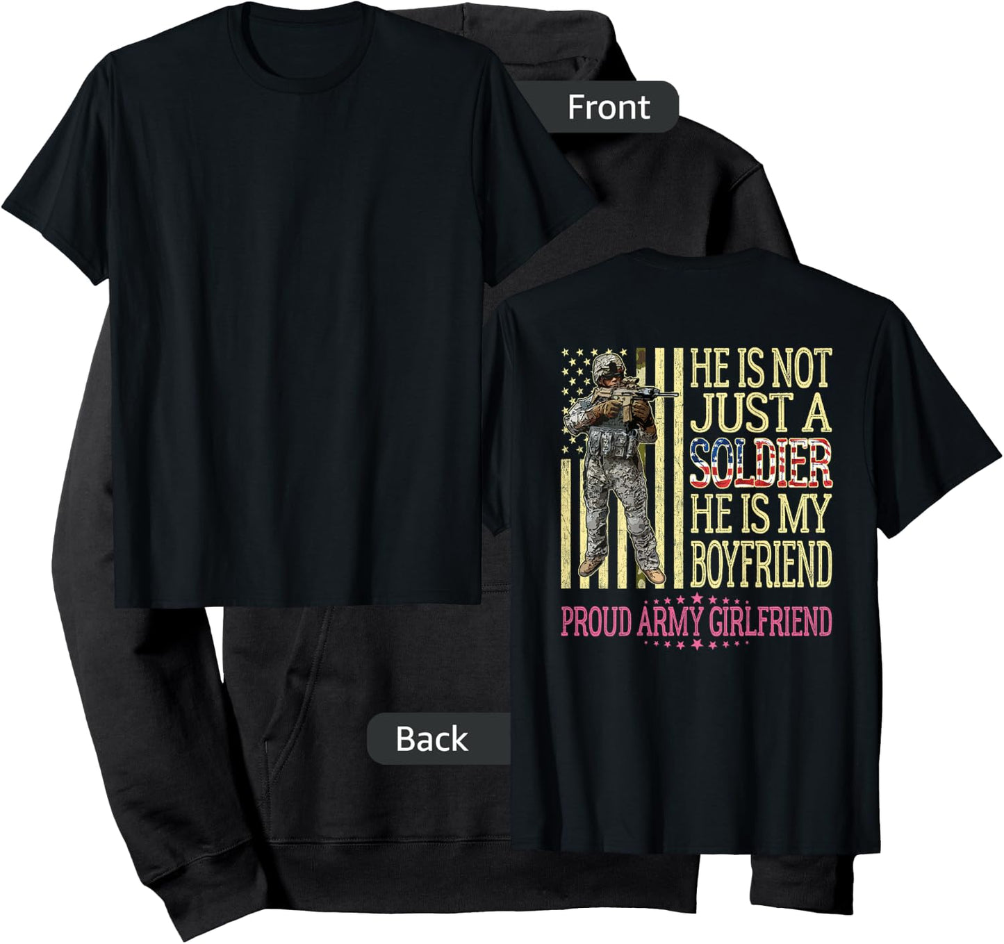 My Boyfriend Is My Soldier Hero - Proud Army Girlfriend Gift Hoodie - Hoodie | Black