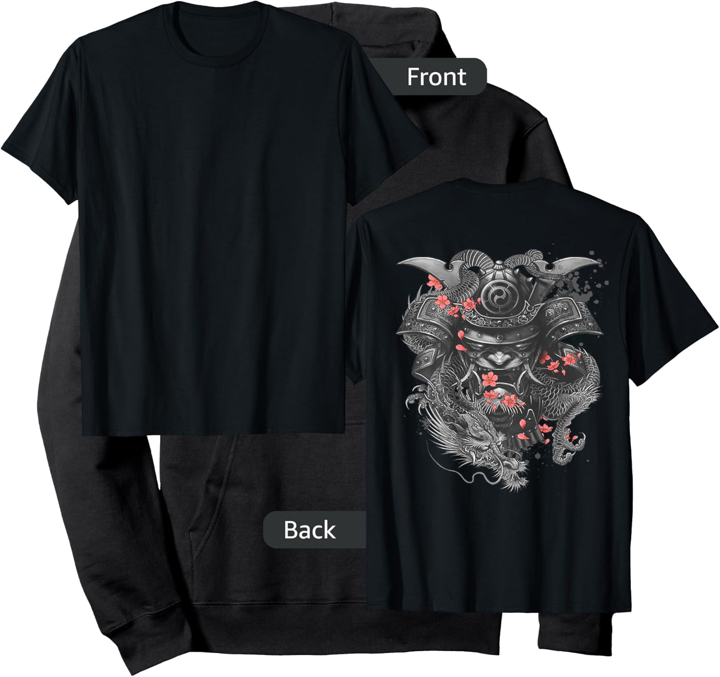 Samurai DESIGN ON THE BACK Oni Bushido Japanese Warrior Hoodie - Hoodie | Black
