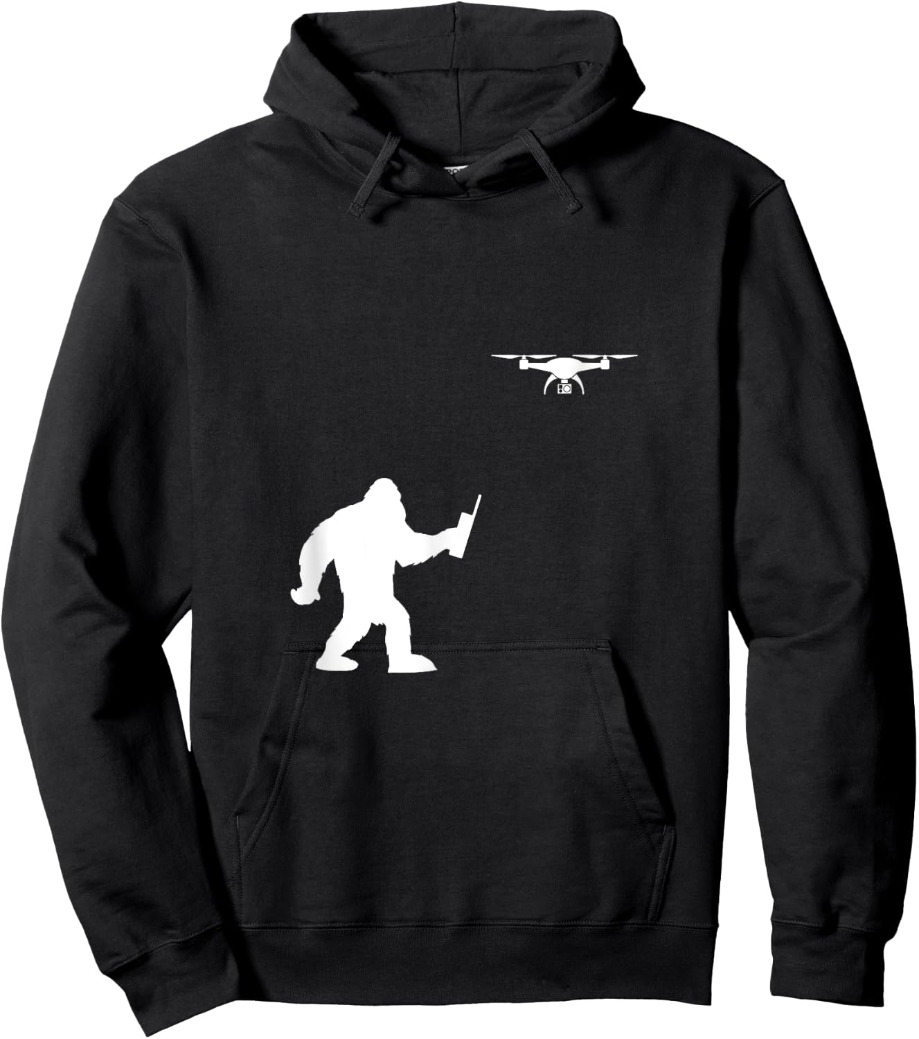 Bigfoot Drone Pilot Drone Gift Pilot Flying Hoodie - Hoodie | Black