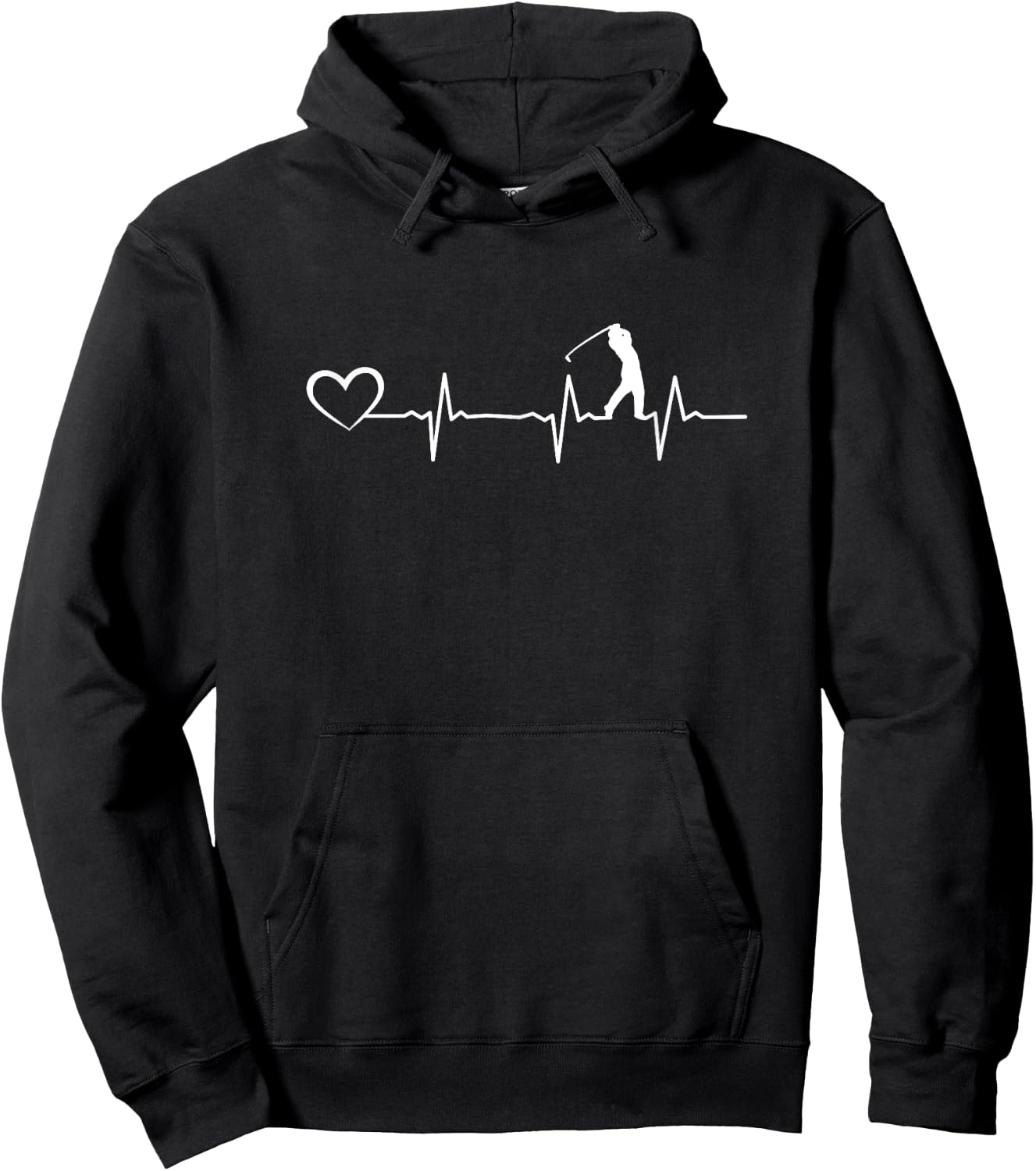 Golf Heartbeat Golfer Heart - Golfing Golfers Hoodie - Hoodie | Black