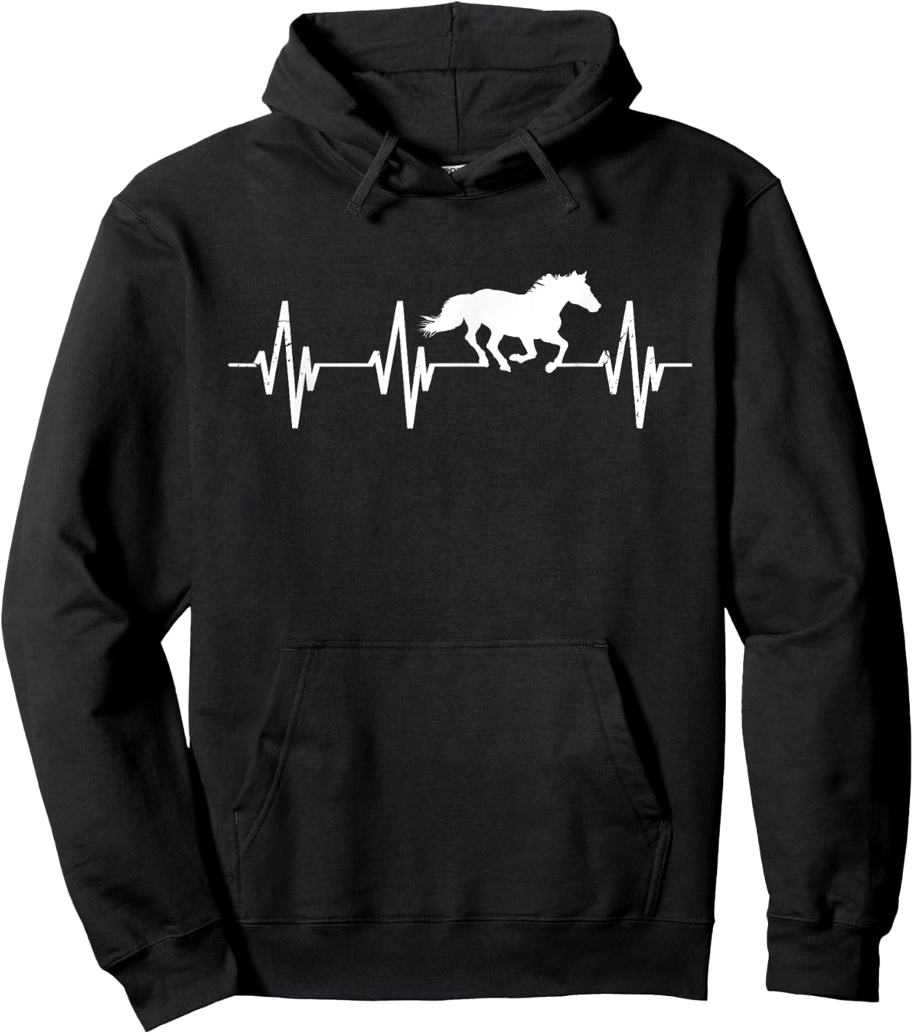 Horse heart line pulse rate equestrian gift horse Hoodie - Hoodie | Black