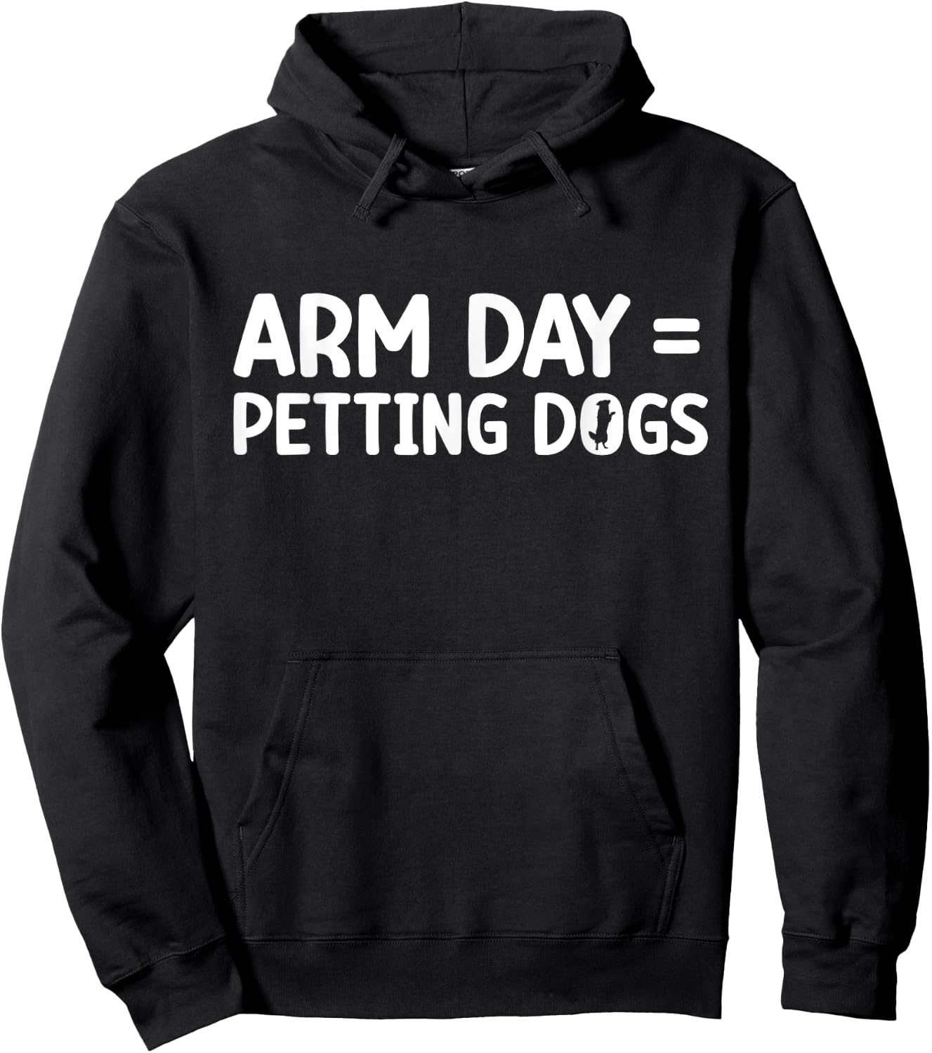 Arm Day = Petting Dogs Funny Arm Day Gym Workout Quote Hoodie - Hoodie | Black