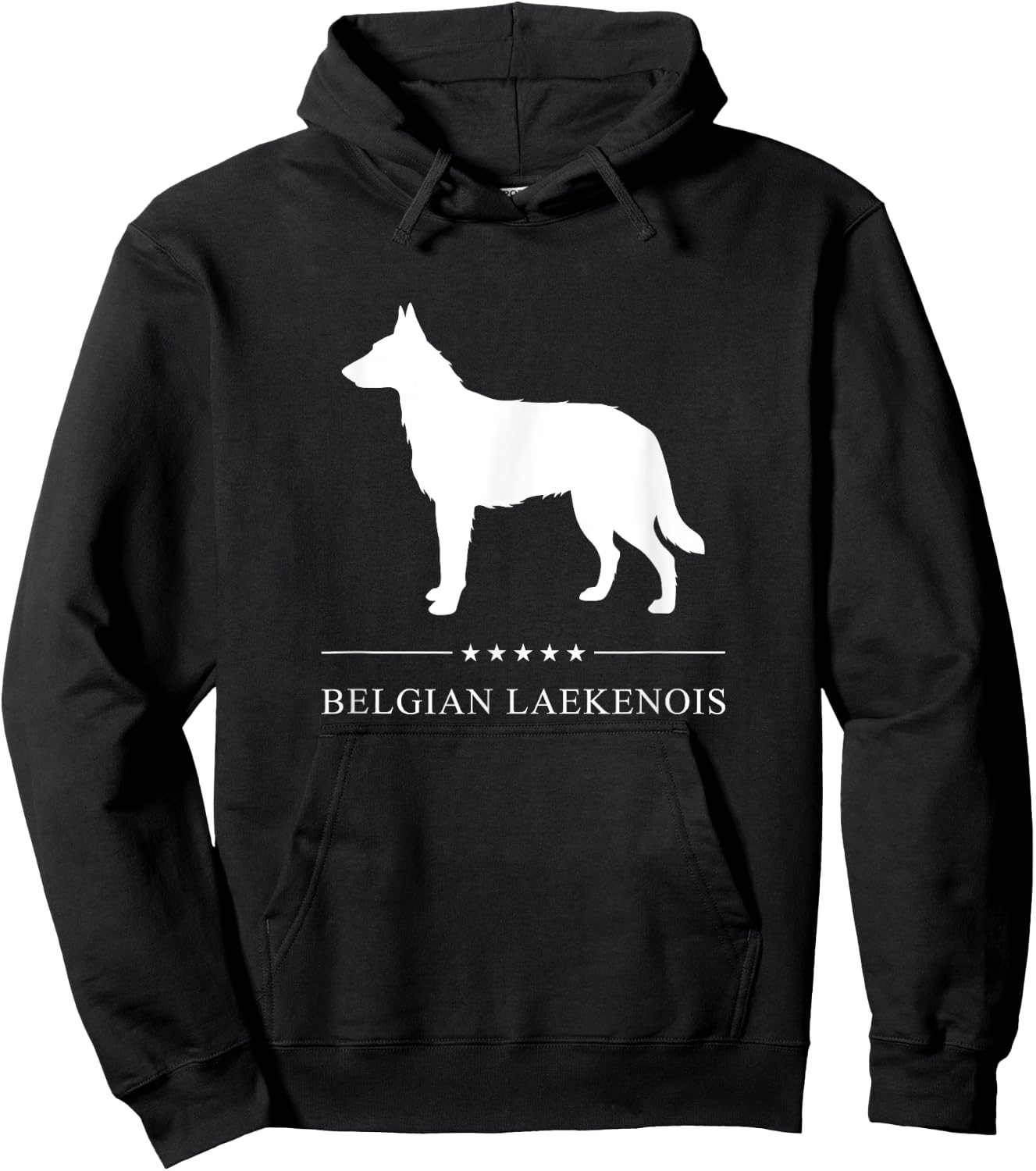 Belgian Laekenois Dog White Silhouette Hoodie - Hoodie | Black
