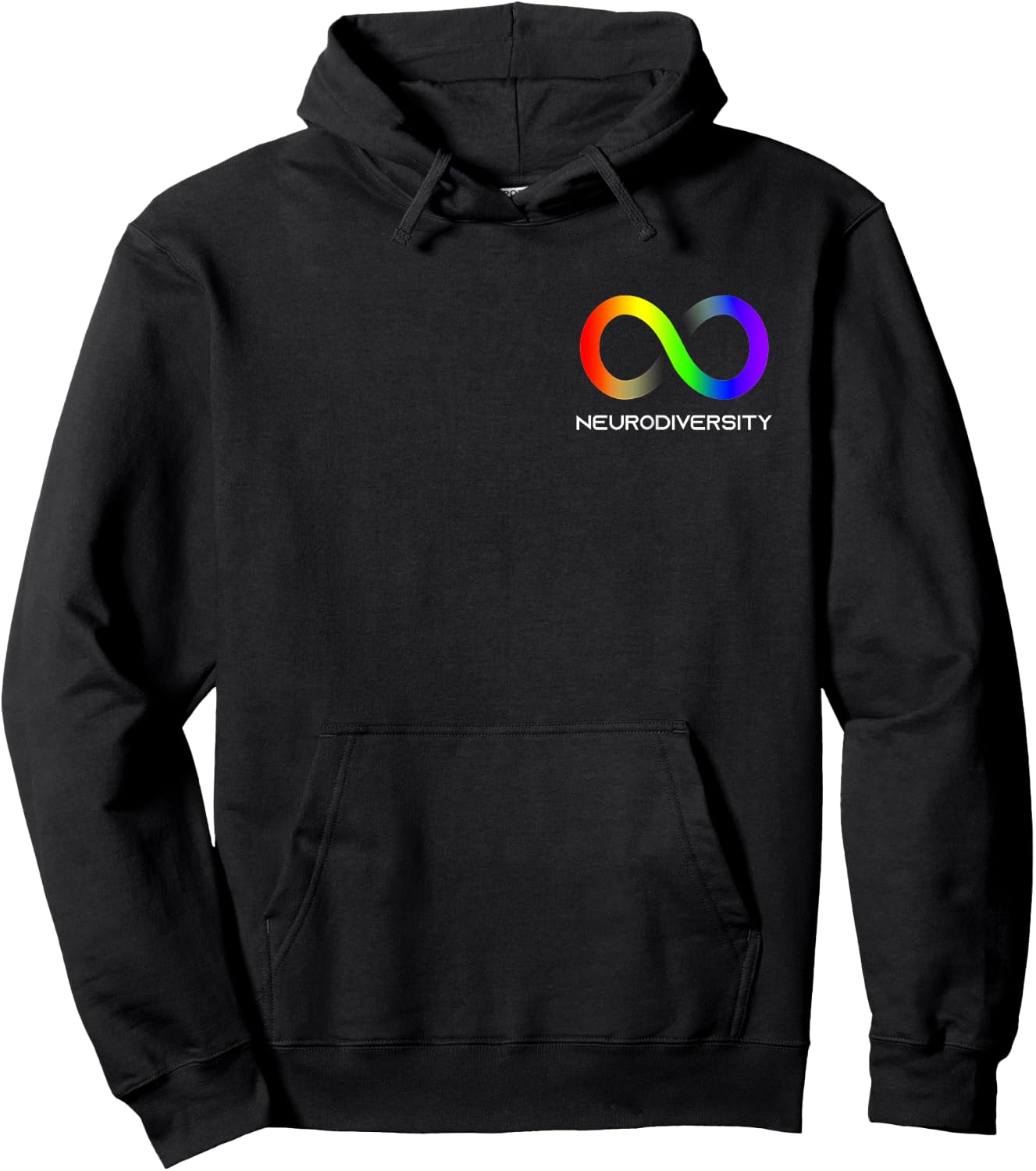 Embrace Neurodiversity Autism ADHD ASD Infinity Rainbow Hoodie - Hoodie | Black