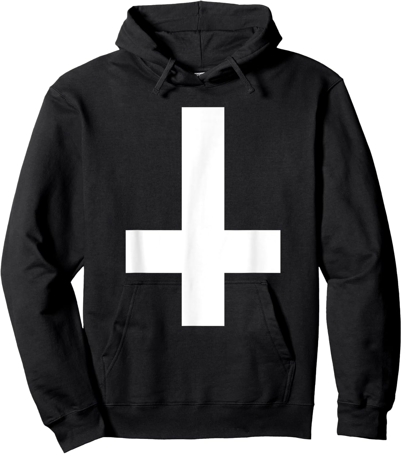 Inverted Cross Upside Down Cross Hoodie - Hoodie | Black