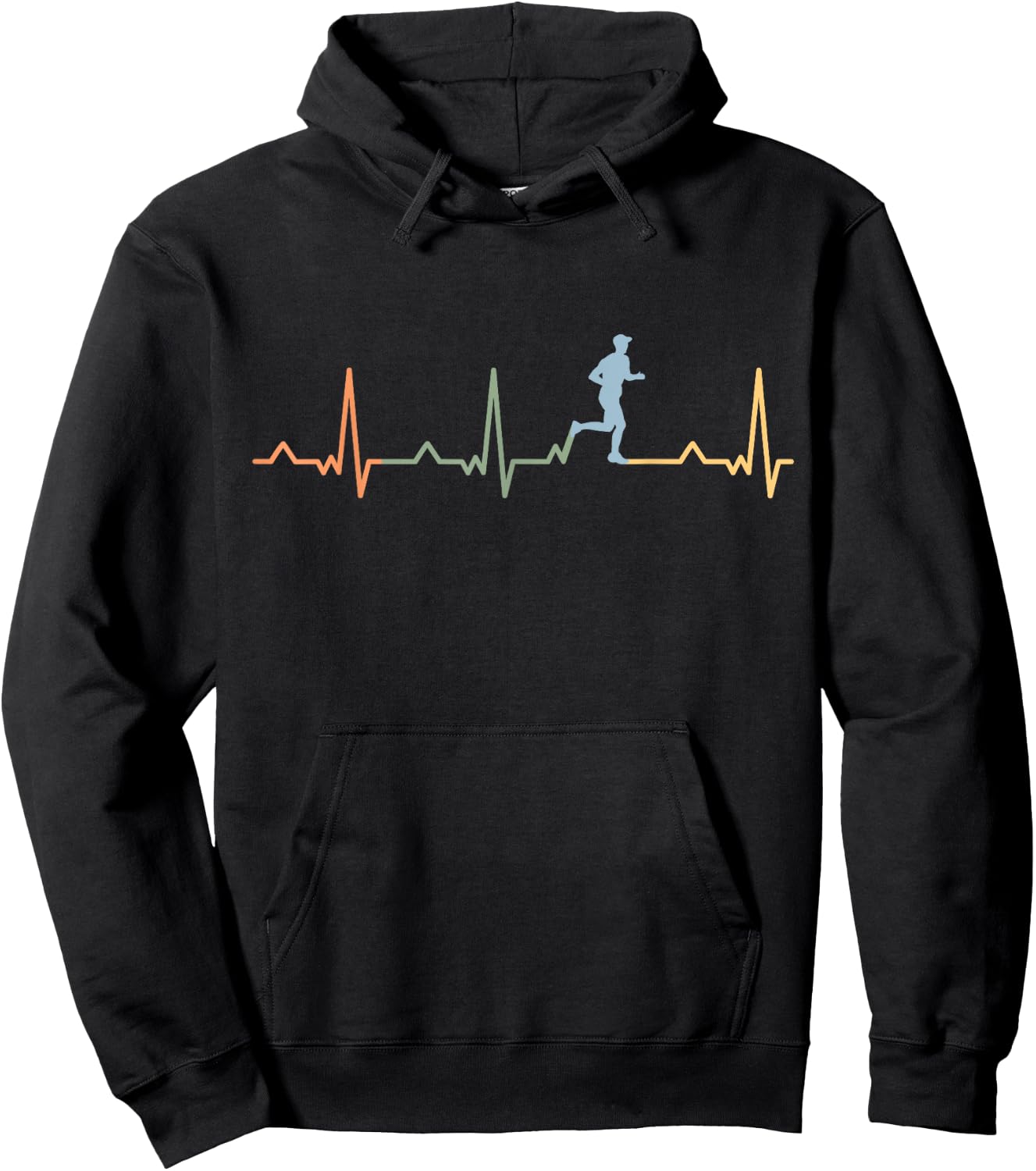 Marathon Jogging Running Heart Beat Running Sprint Hoodie - Hoodie | Black
