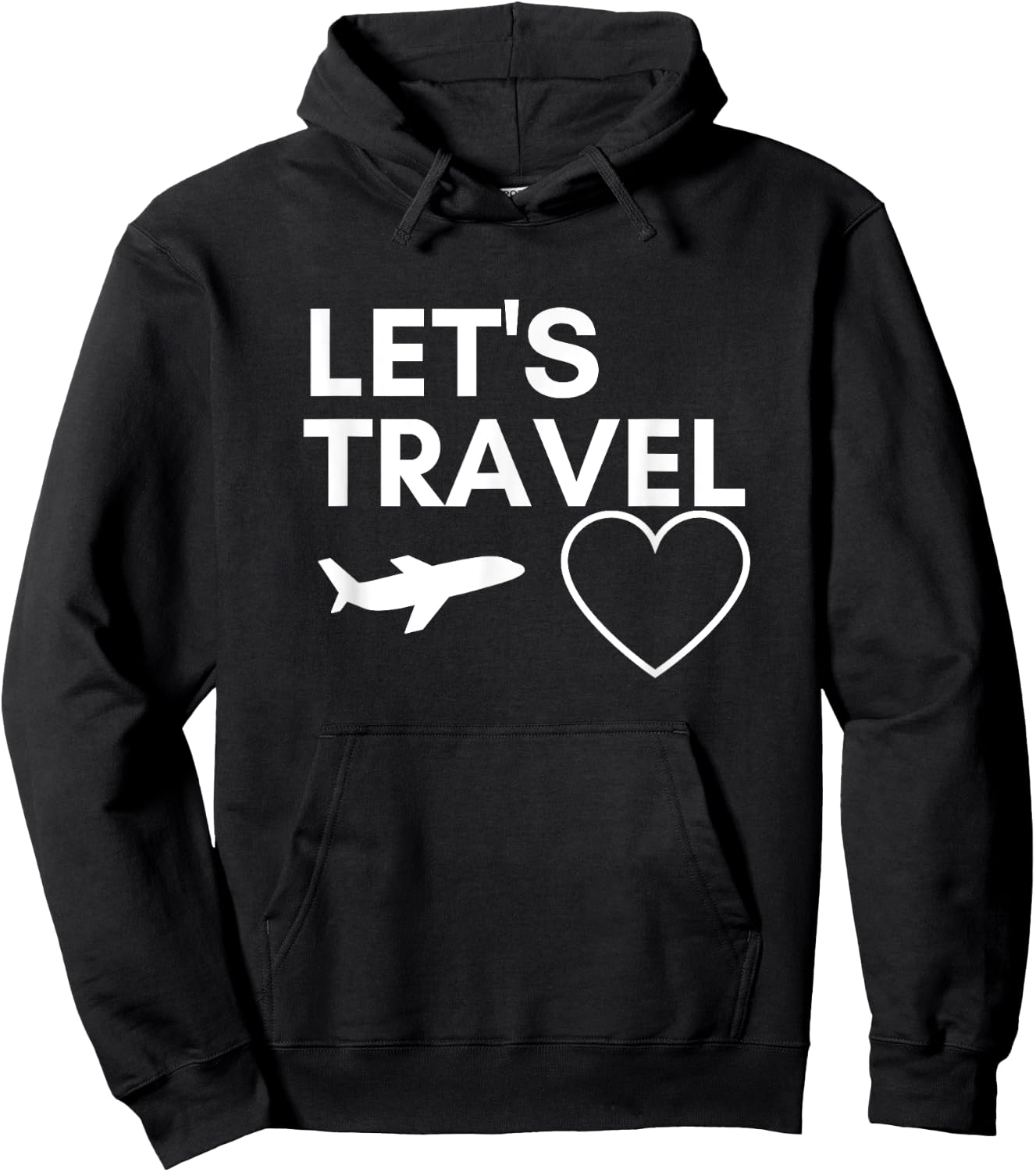 Funny Travel Lets Travel Quote Cute Airplane Vacation Hoodie - Hoodie | Black