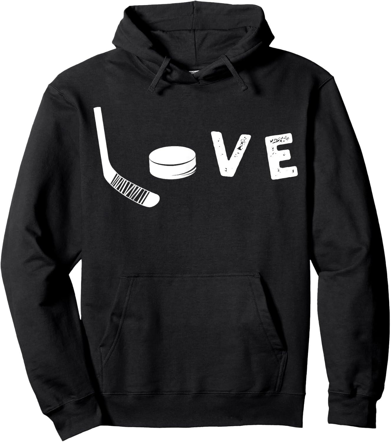 Love Ice Hockey , Valentine's Day Gift Hockey Lover Hoodie - Hoodie | Black