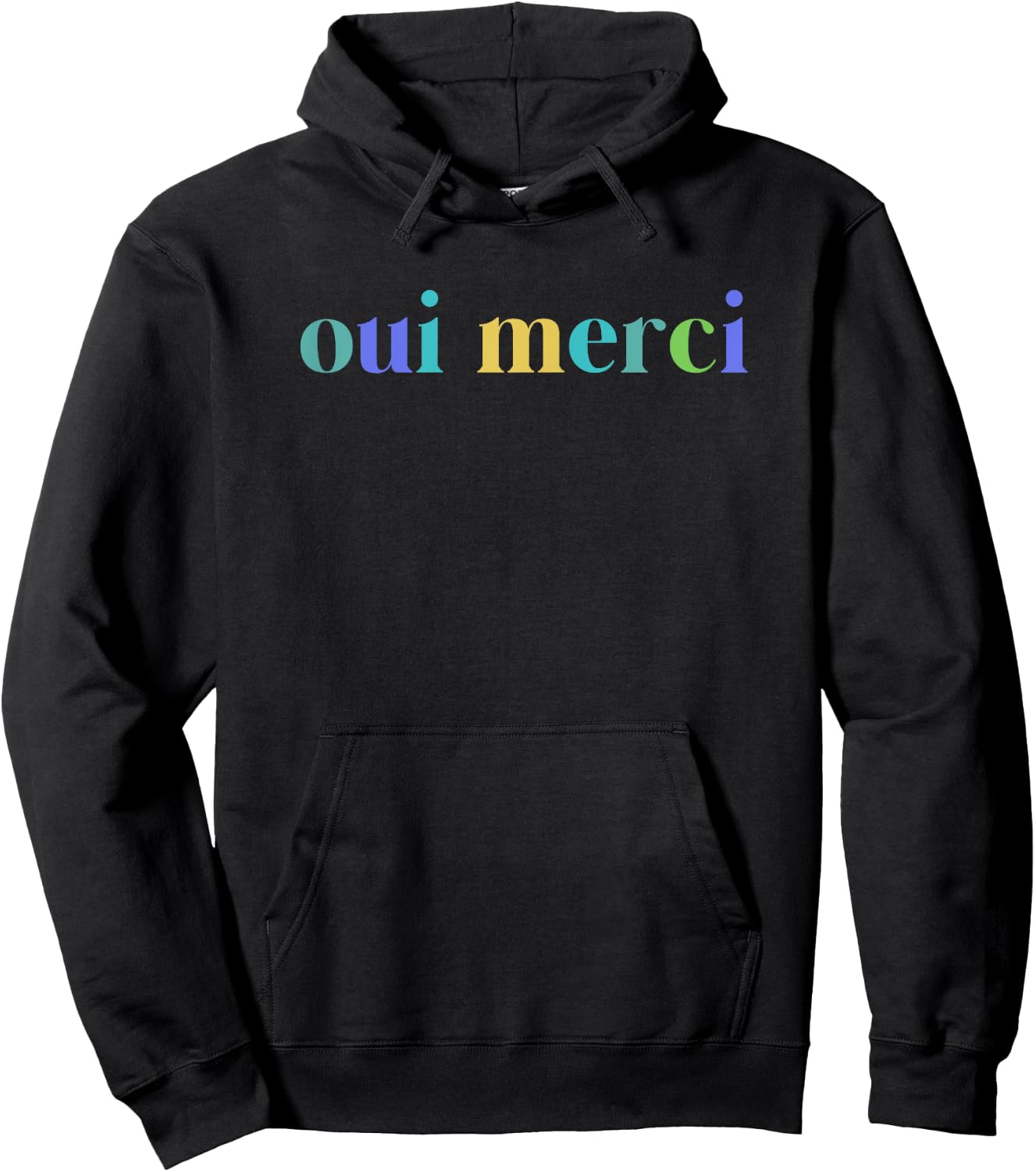 Oui Merci French Language France Spoken Words Kids Hoodie - Hoodie | Black