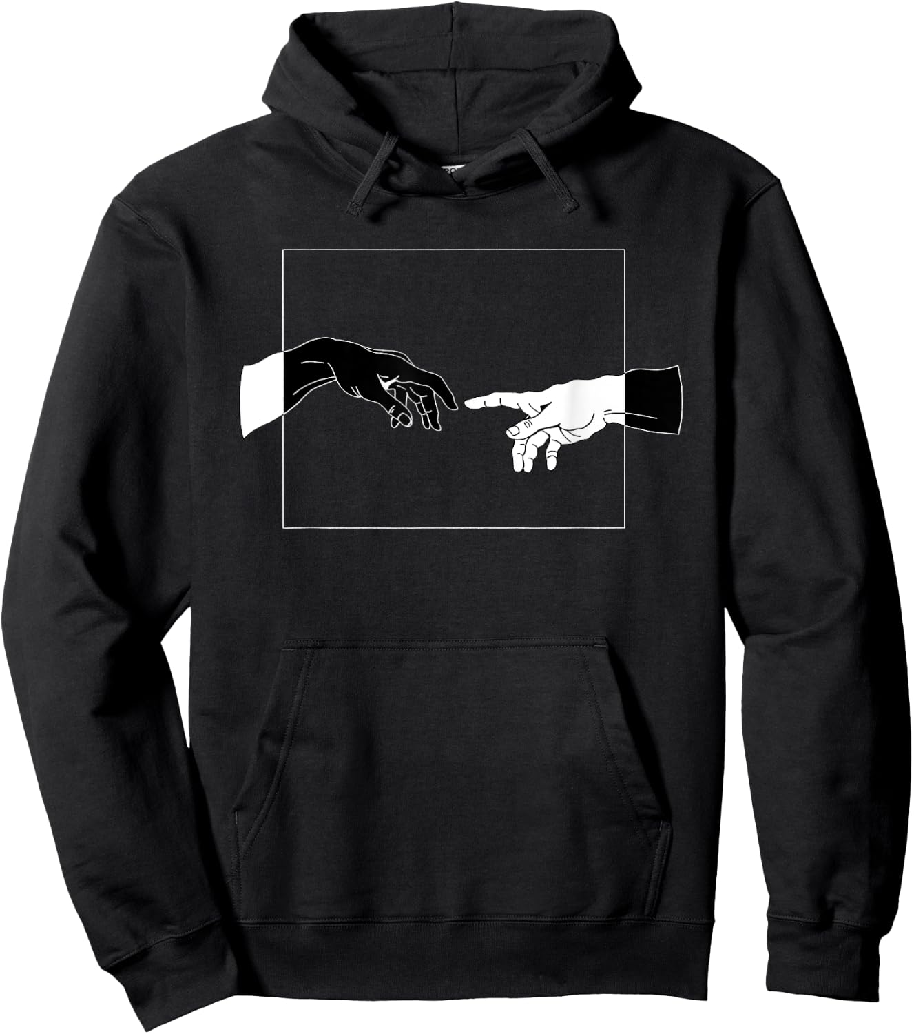 Light Touch Creation of Adam Hand of God Art Gift Hoodie - Hoodie | Black
