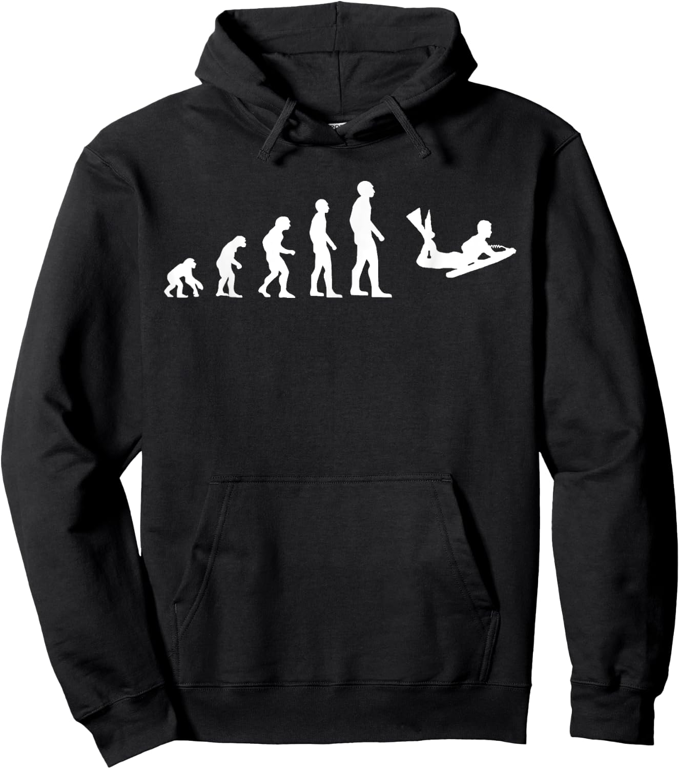 Bodyboard Evolution Silhouette Bodyboarding Funny Hoodie - Hoodie | Black