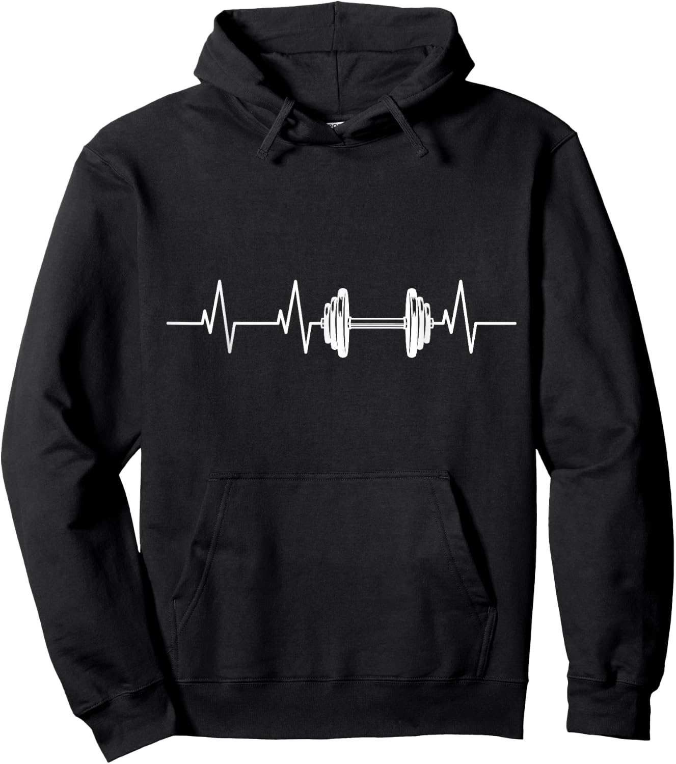 Fitness Heartbeat Dumbbell Heartline Bodybuilding Hoodie - Hoodie | Black