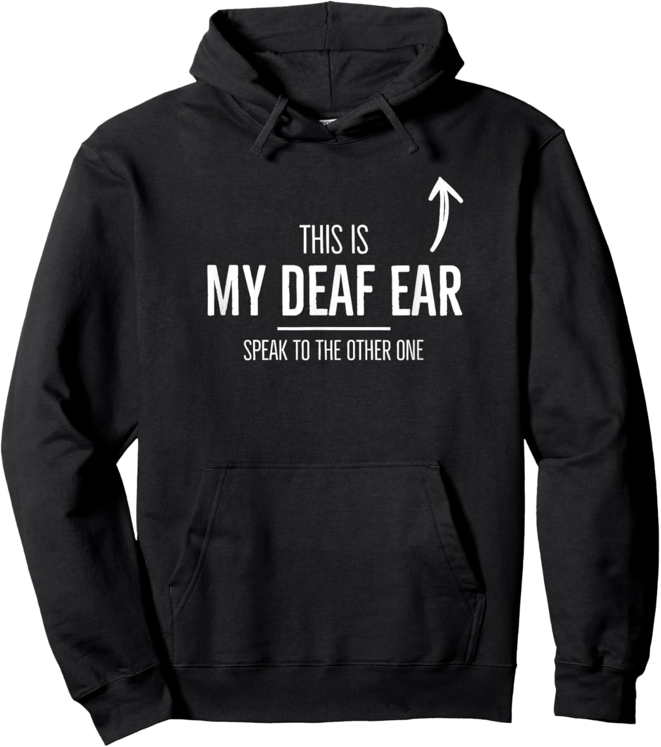 Deaf Awareness My Deaf Ear Left Hearing Impaired ASL SSD Hoodie - Hoodie | Black