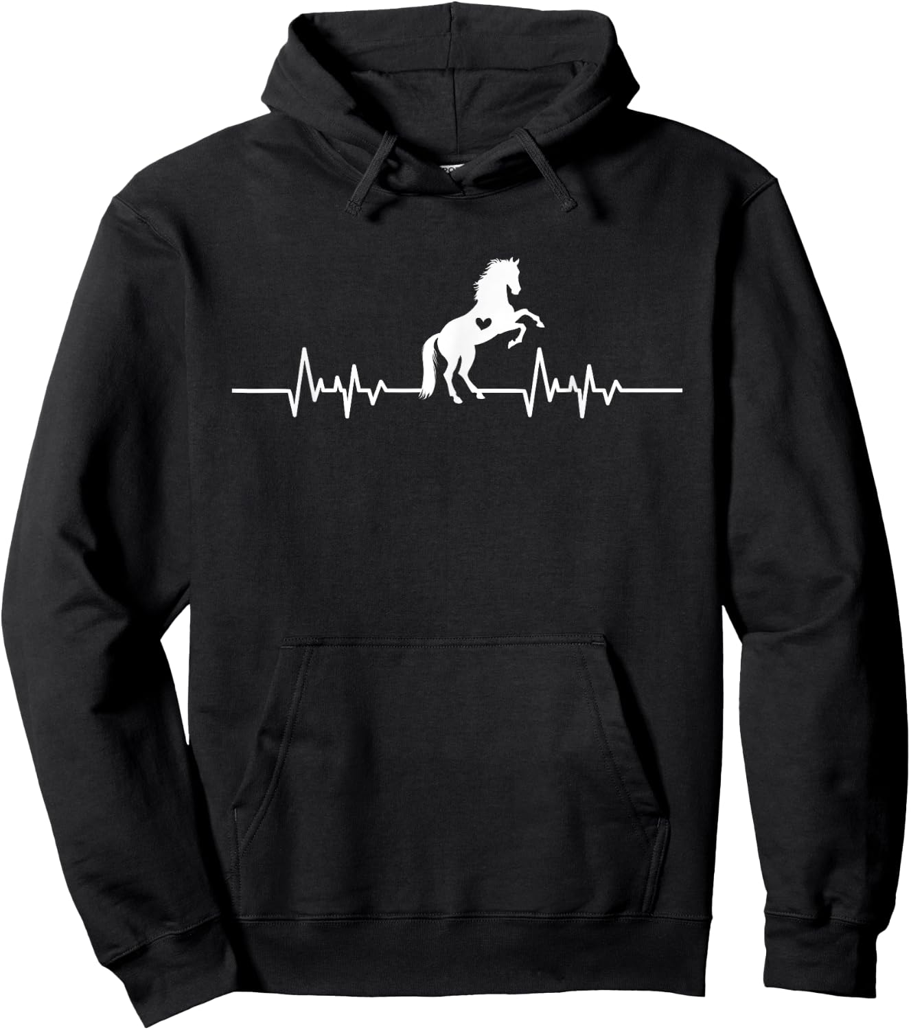 Horse Heartbeat - Cute Horse Riding Outfit Horse Race Gift Hoodie - Hoodie | Black