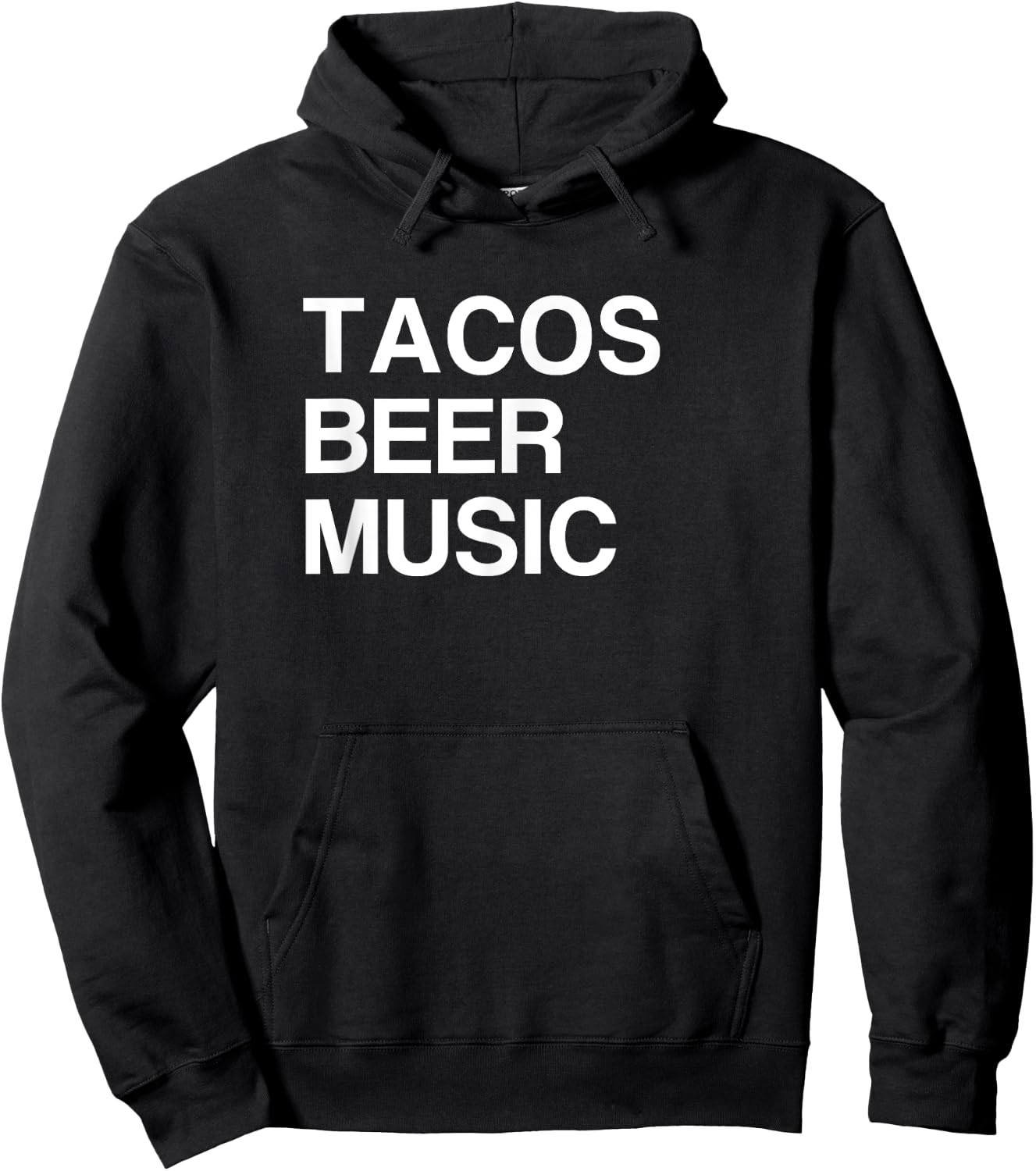 Tacos Beer Music Hoodie - Hoodie | Black